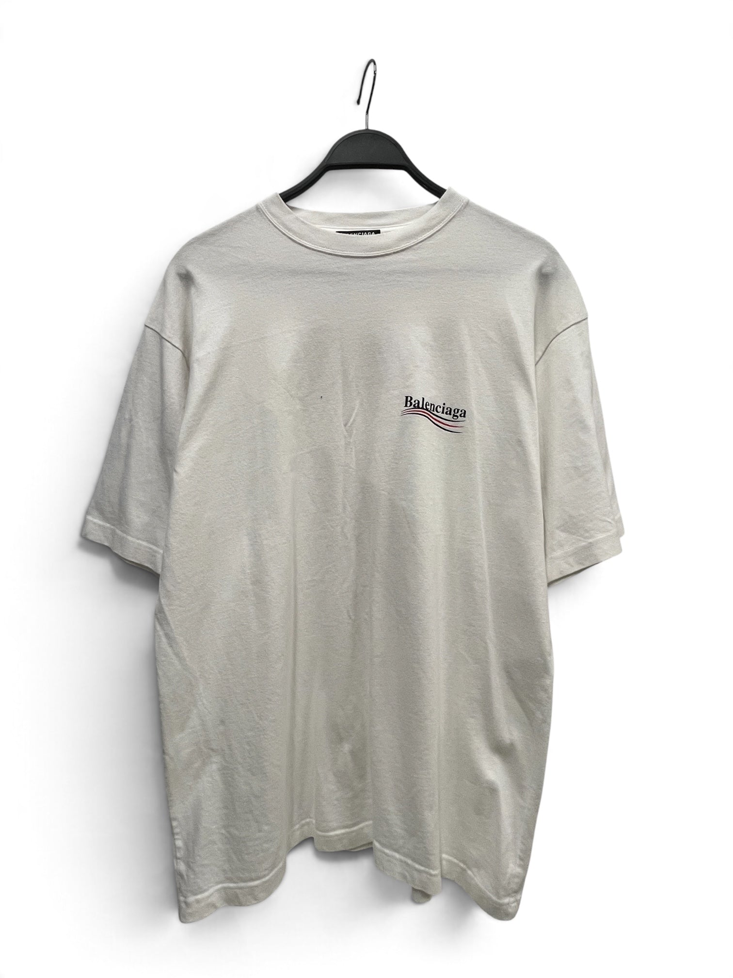 BALENCIAGA/T-Shirt/S/Cotton/WHT/POLITICAL CAMPAIGN view 1