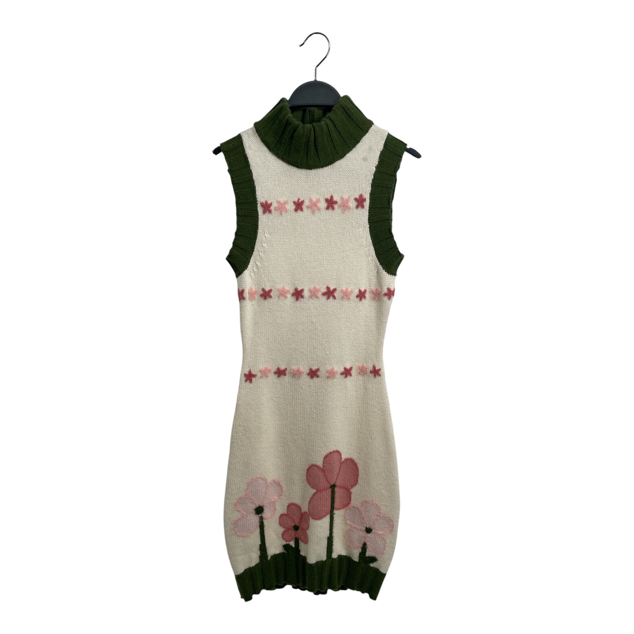 GUIZIO/Dress/XS/Floral Pattern/Wool/CRM/mock kneck knit dress floral view 1