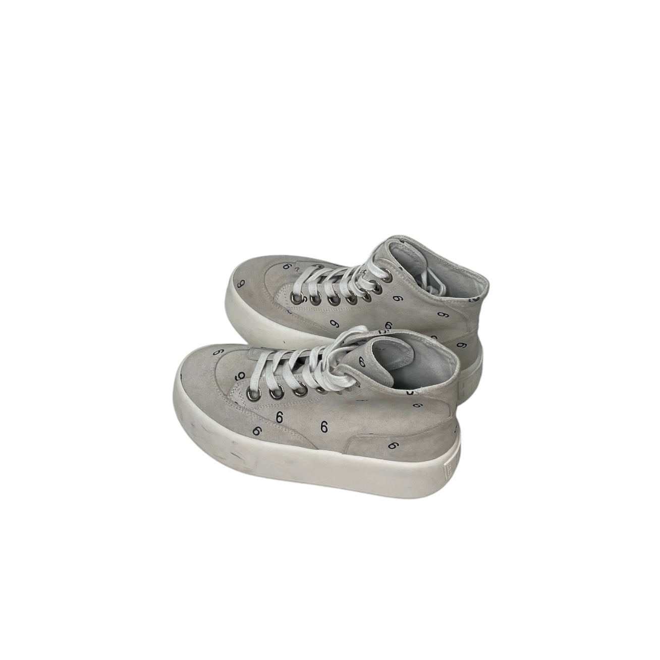 MM6/Hi-Sneakers/EU 35/Suede/WHT/6 PRINT/LIGHT GRY TOP view 1