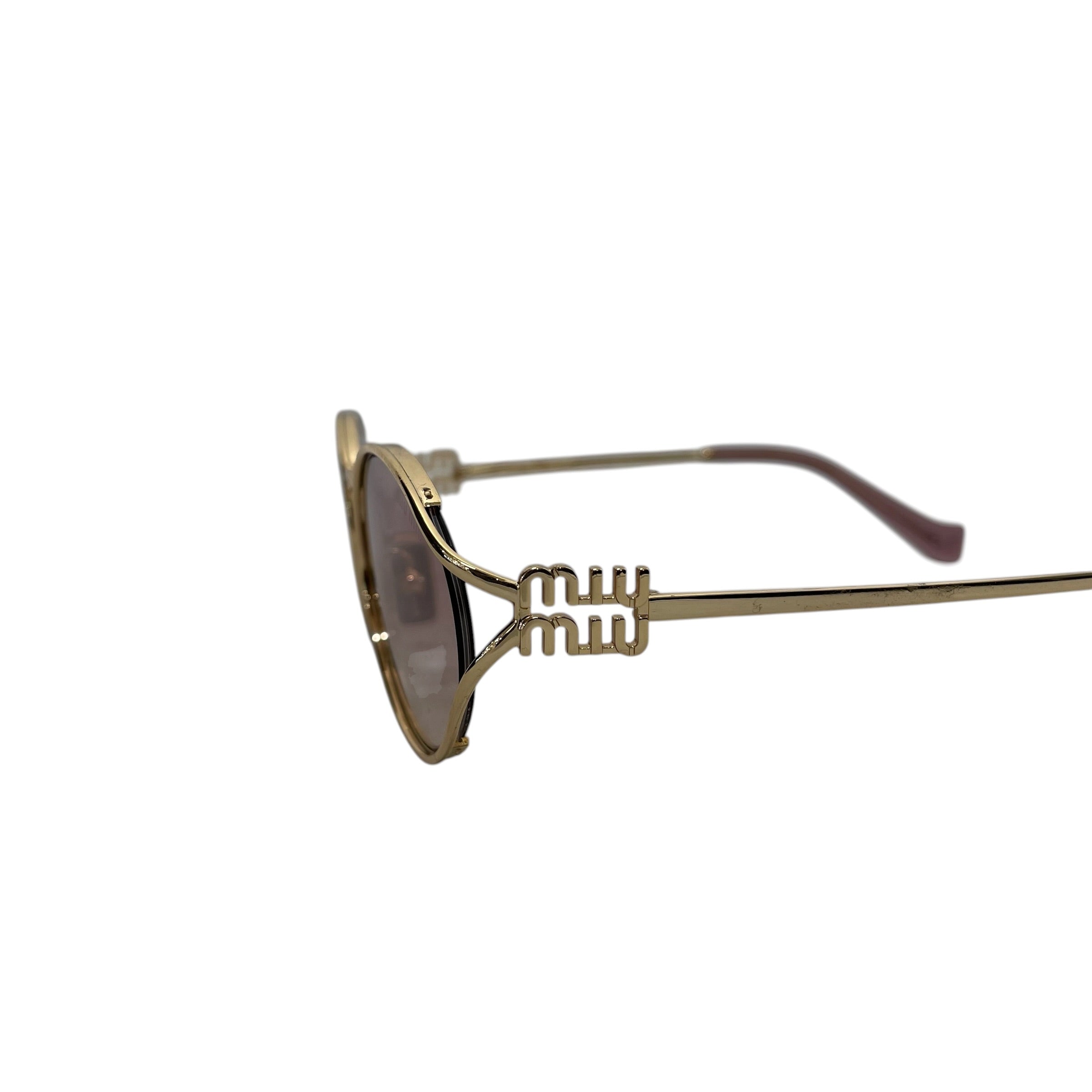 MIU MIU/Sunglasses/Titanium/GLD/L's/MU S2YS PINK LENSE view 5