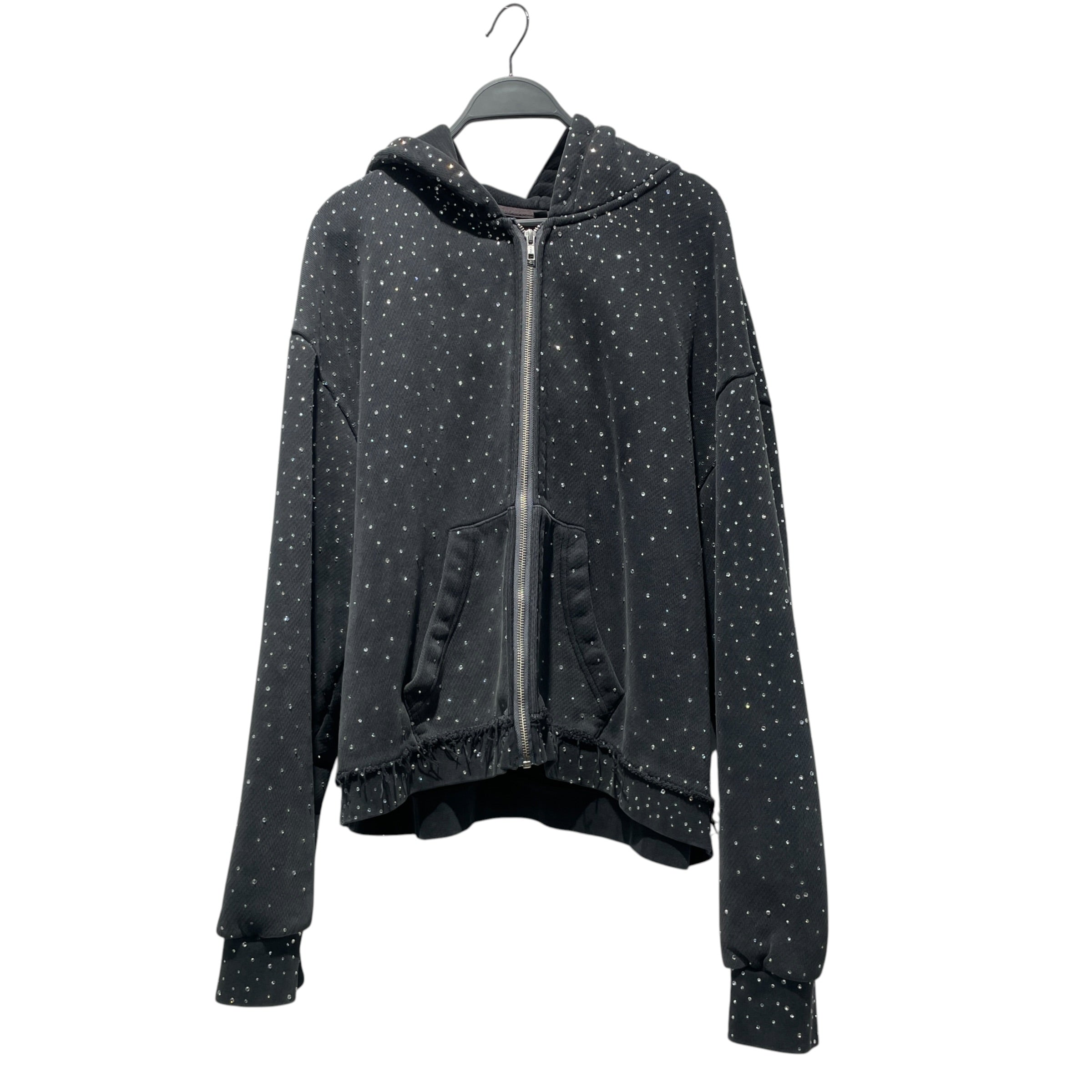 POP-STAR 77 STUDIO/Hoodie/XL/Cotton/GRY/ALL OVER RHINESTONES view 1