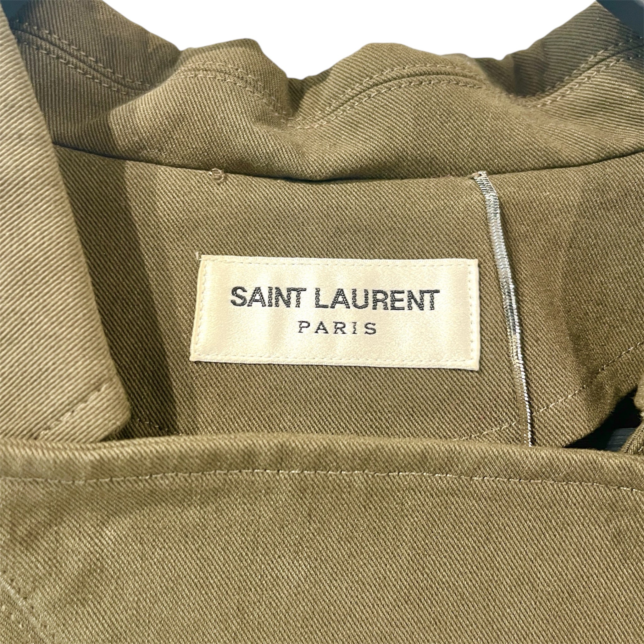 SAINT LAURENT/LS Shirt/50/Cotton/KHK/Military/MILITARY SMOCK W/ BEADING view 3