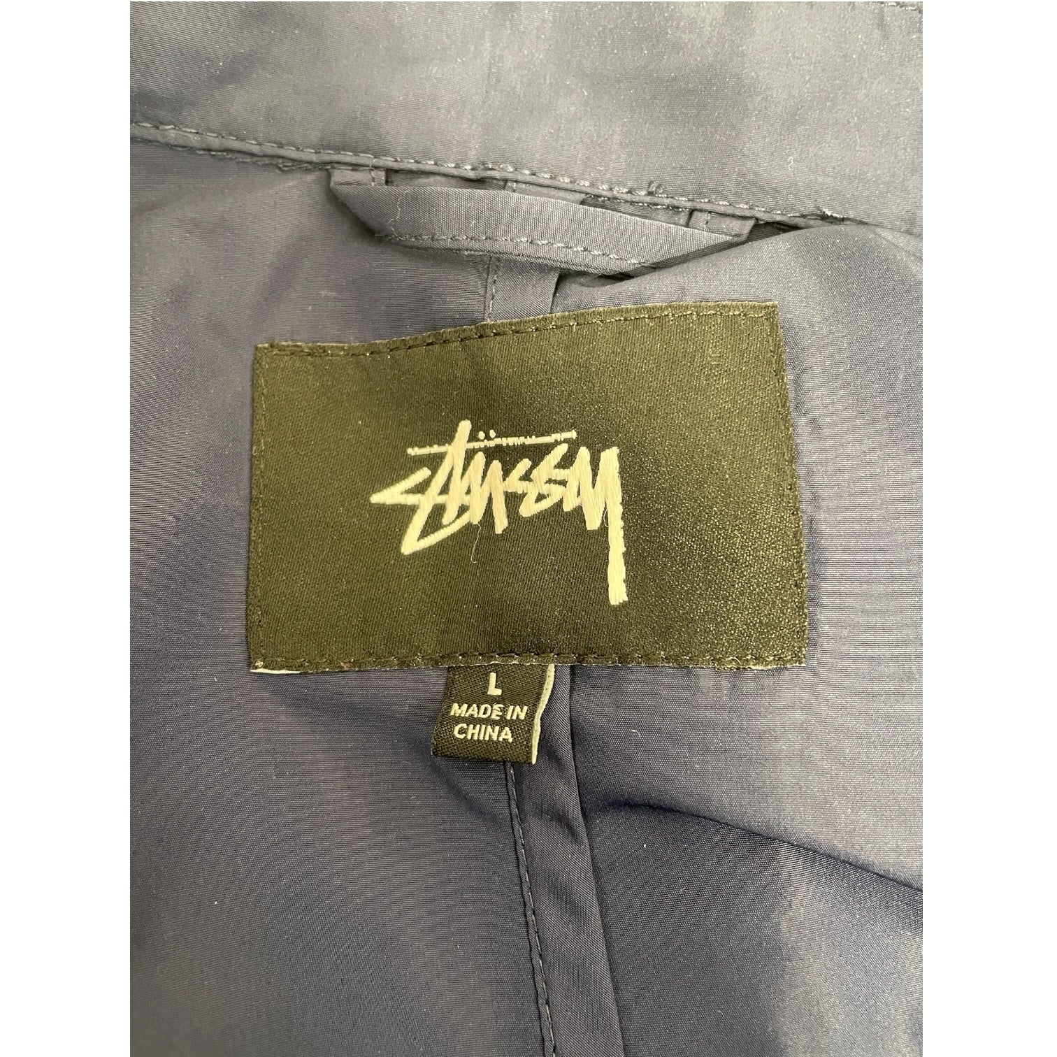 STUSSY/Jacket/L/Polyester/NVY/Style 215098 2 button view 3