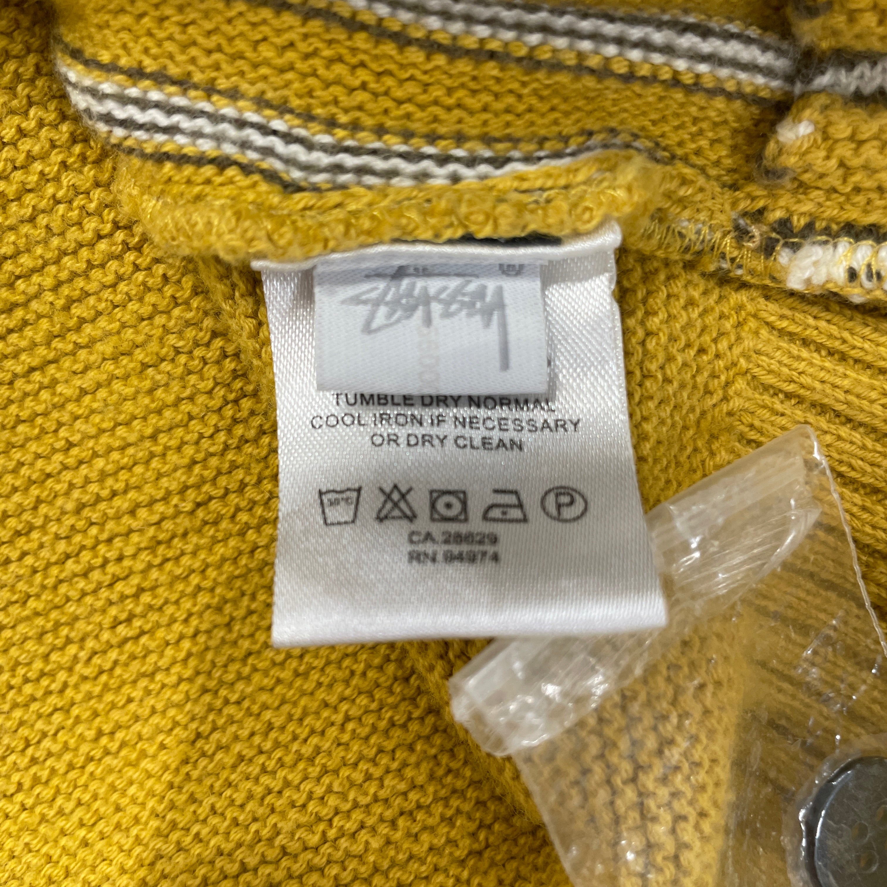 STUSSY/Cardigan/S/Stripe/Wool/YEL/STRIPED view 4