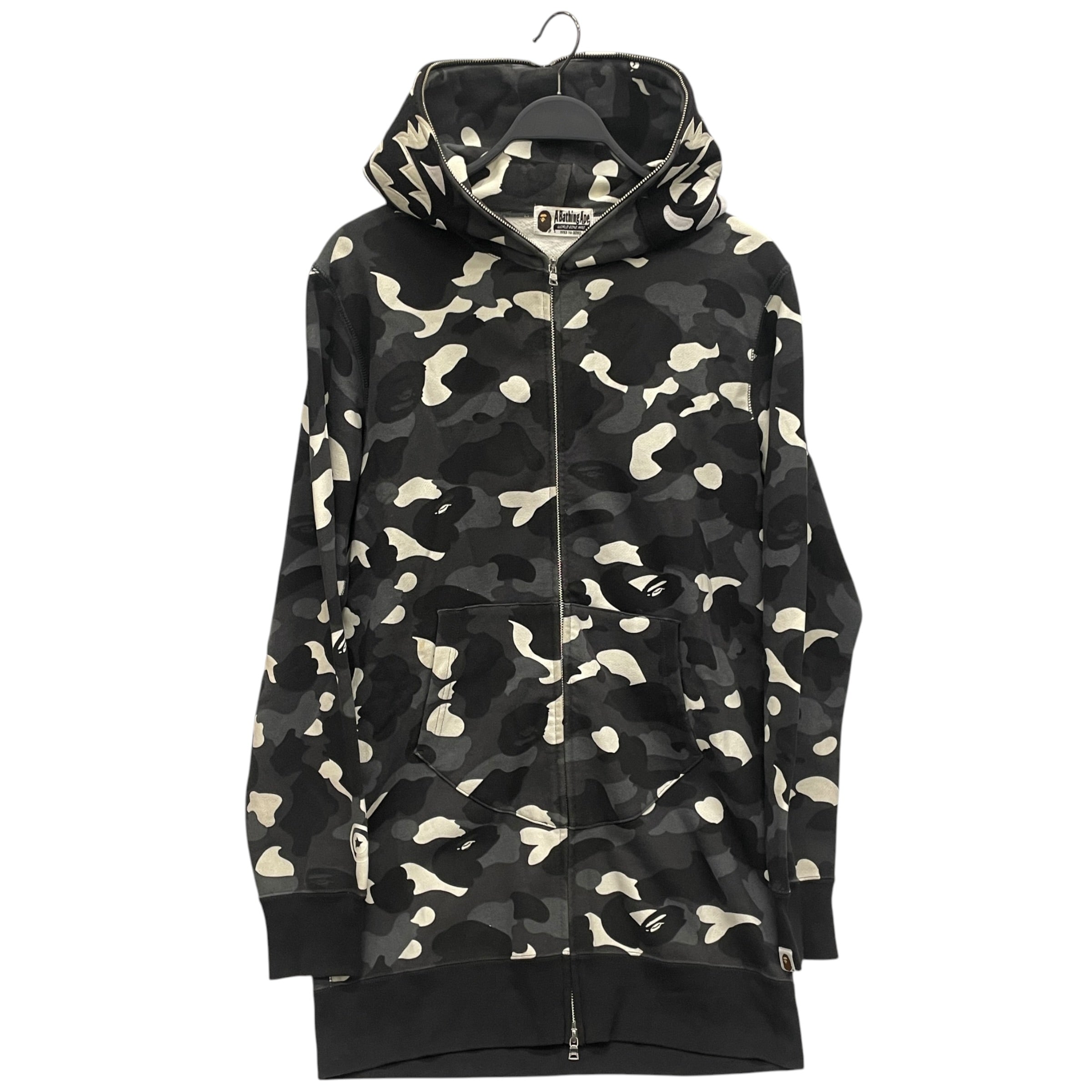 A BATHING APE/Hoodie/L/Camouflage/Cotton/BLK/SHARK TUNIC view 1