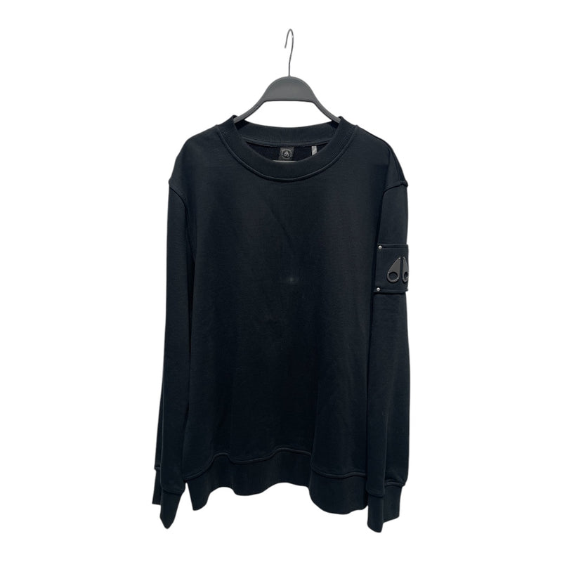 MOOSE KNUCKLES/Sweatshirt/L/Cotton/BLK/Pullover/LOGO ON SIDE