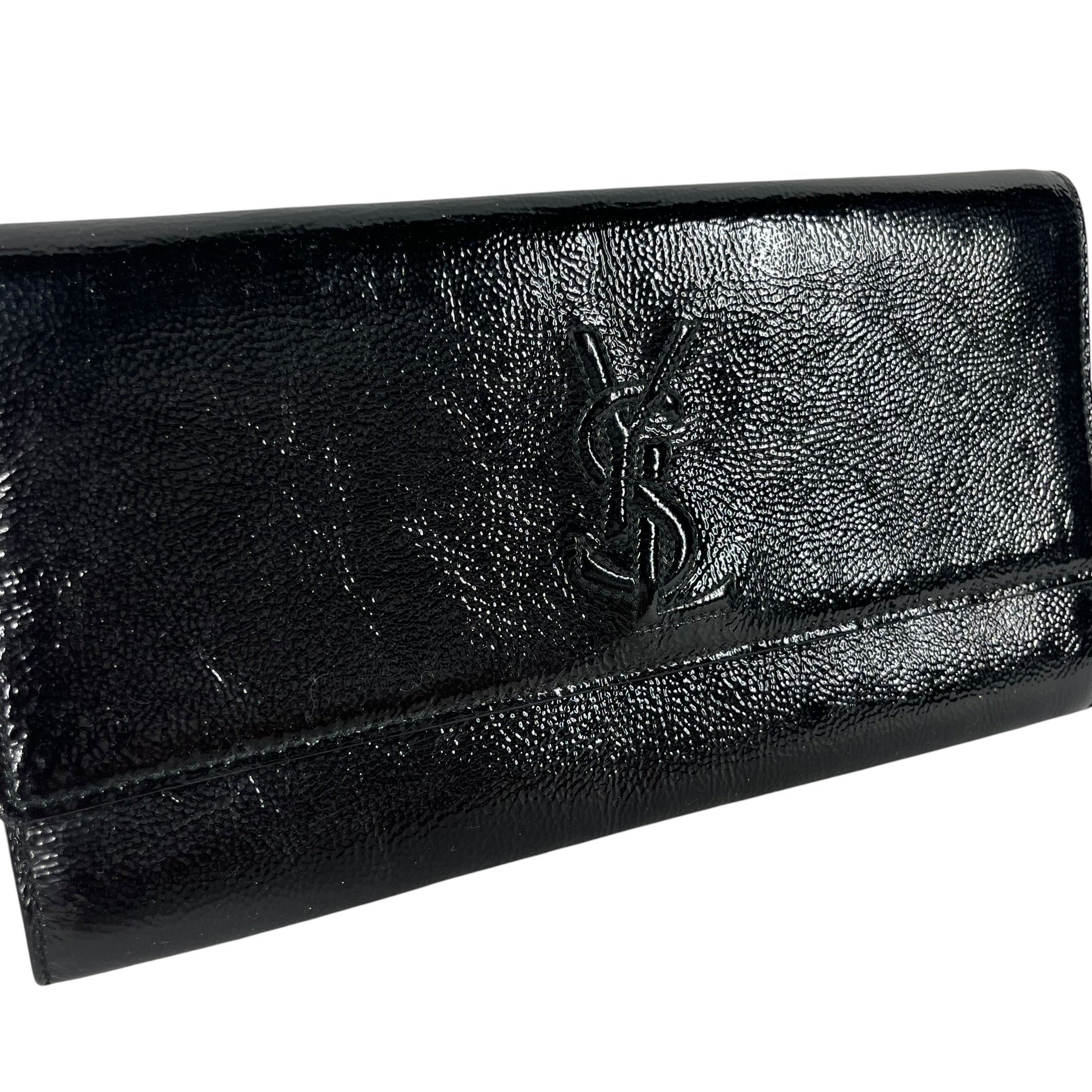 YVES SAINT LAURENT/Clutch Bag/Leather/BLK/PATENT LEATHER CLUTCH view 6