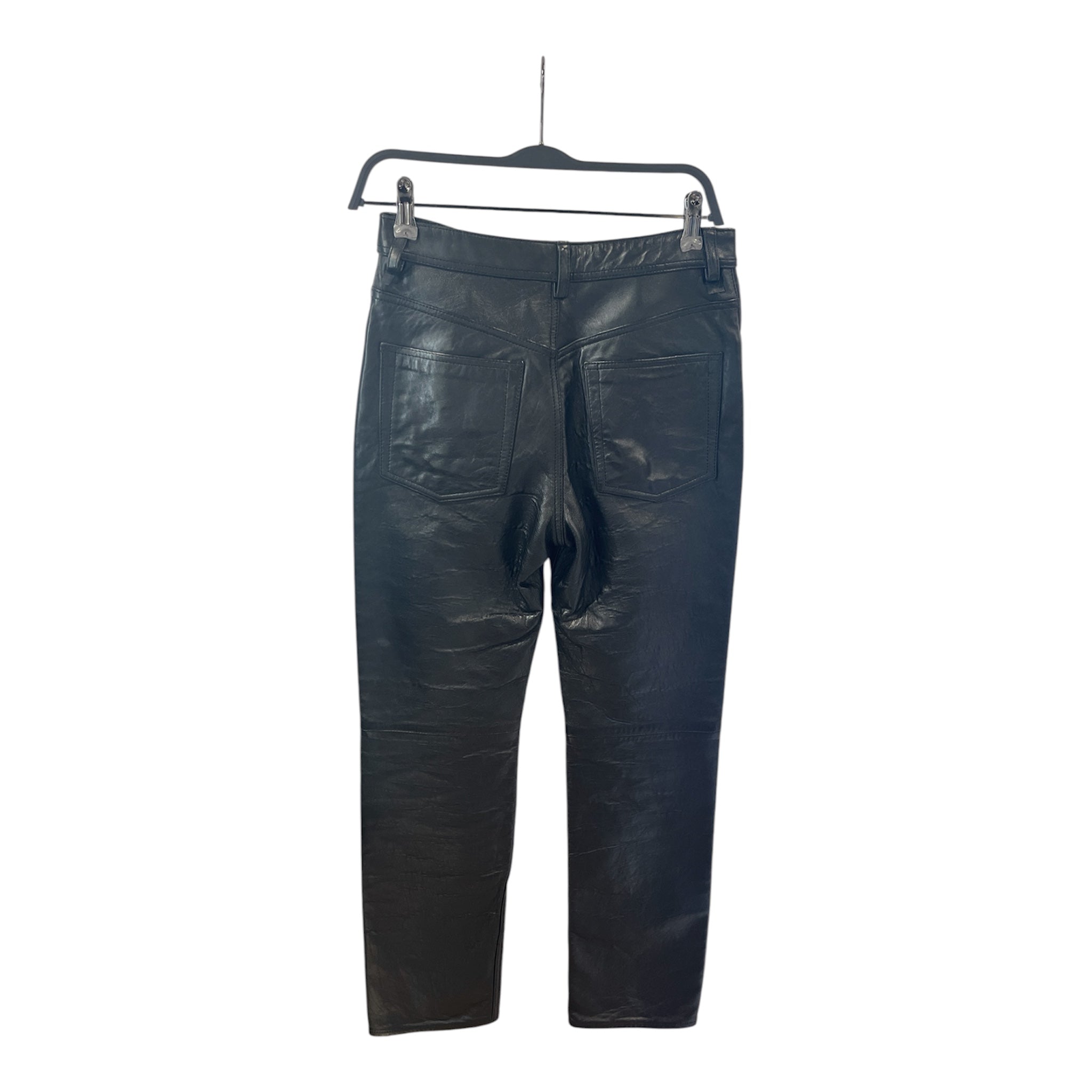 Acne Studios/Straight Pants/36/Leather/BLK/GENUINE LEATHER view 2