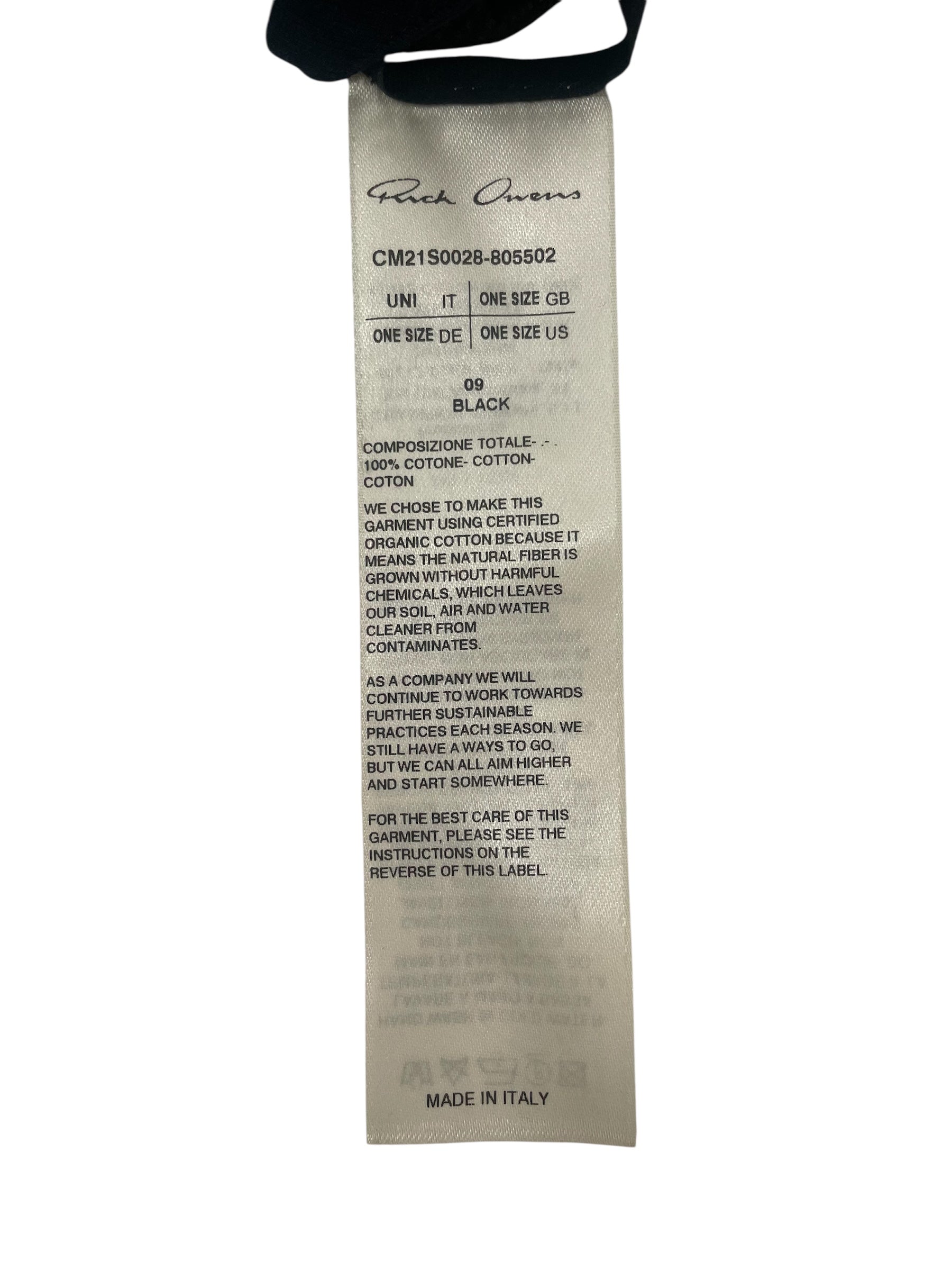 Rick Owens/Cotton/BLK/RICK O LONG MASK view 4