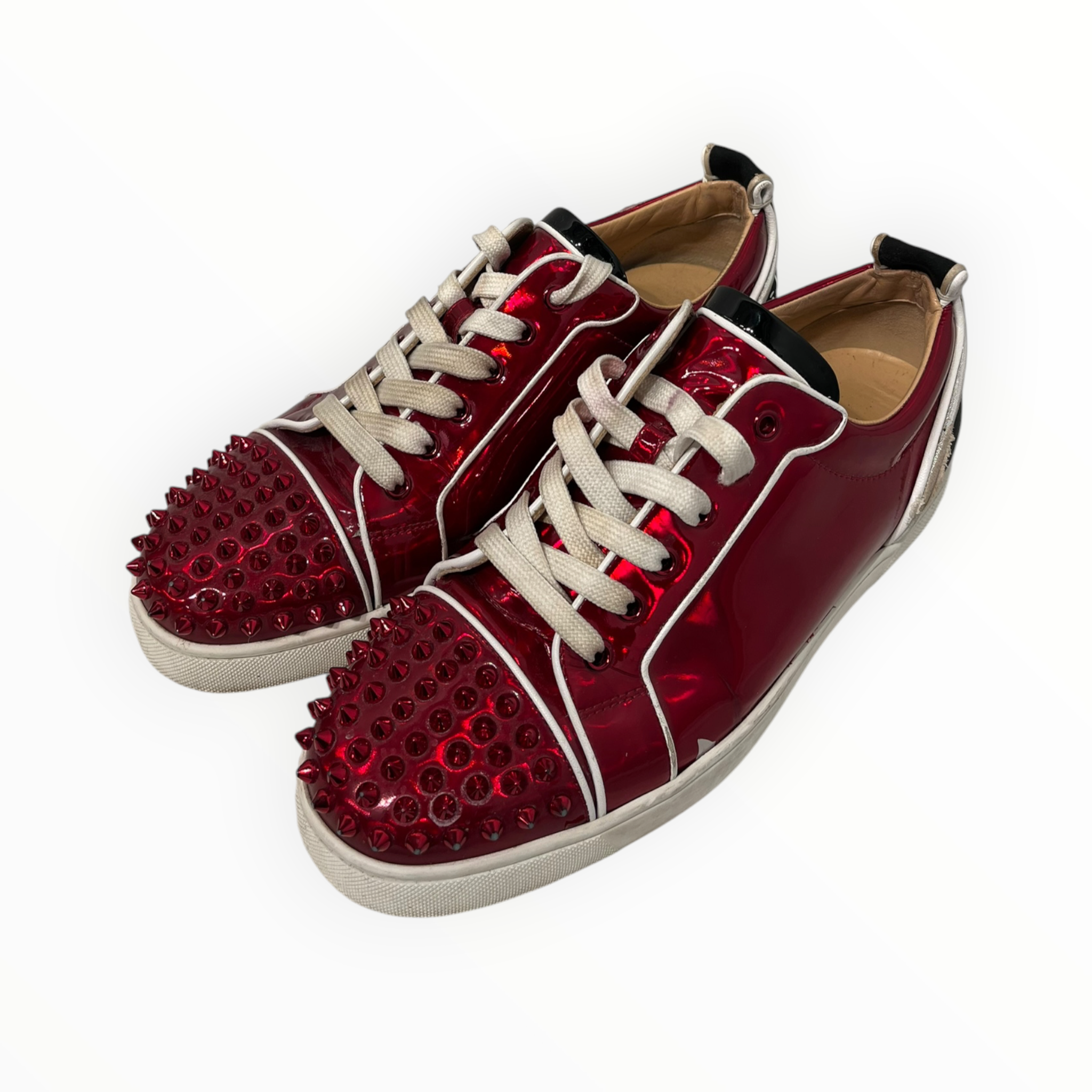 Christian Louboutin/Low-Sneakers/EU 41.5/RED/toe spikes blackbackwhitelogo view 1