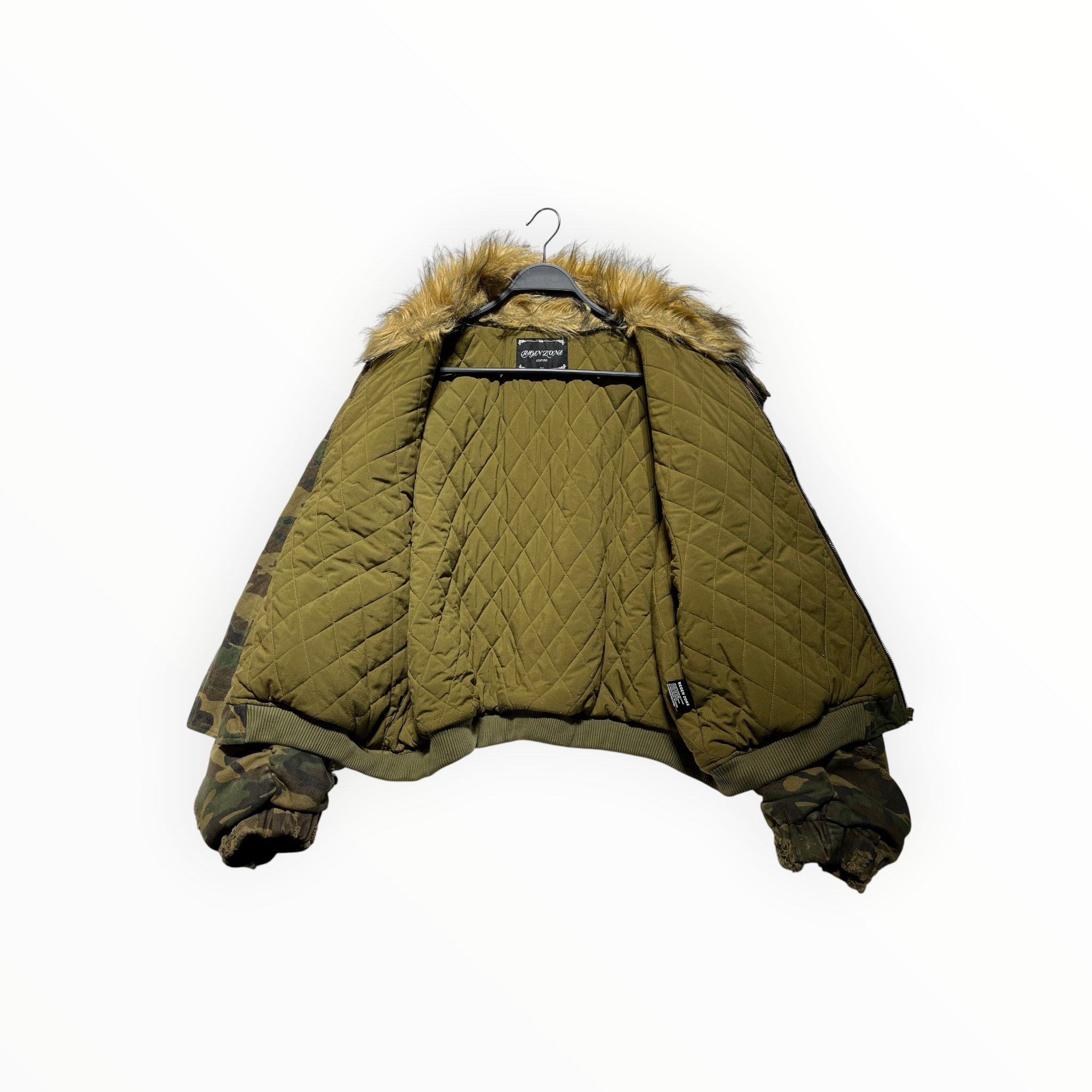REGEN ZONE COUTURE/Jacket/2/Cotton/GRN/Camouflage/FUR COLLAR view 8