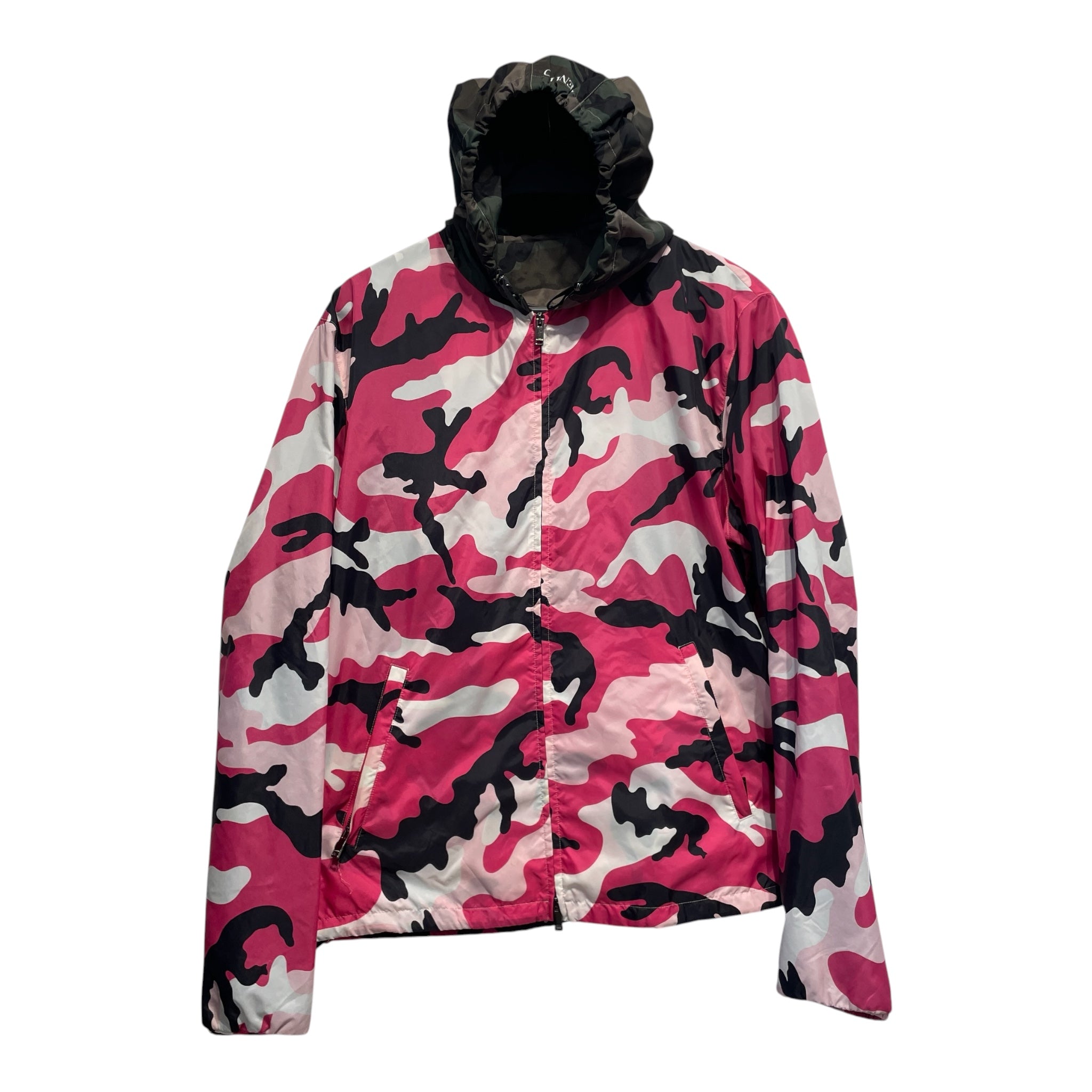 VALENTINO/Windbreaker/52/Polyester/PNK/Camouflage/GRN CAMO CONTRAST HOOD view 1