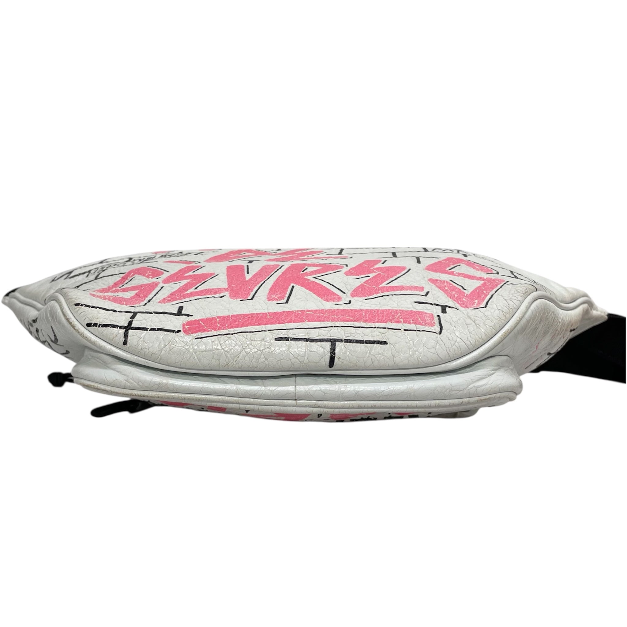 BALENCIAGA/Fanny Pack/Leather/WHT/Balenciaga paris graffiti view 3