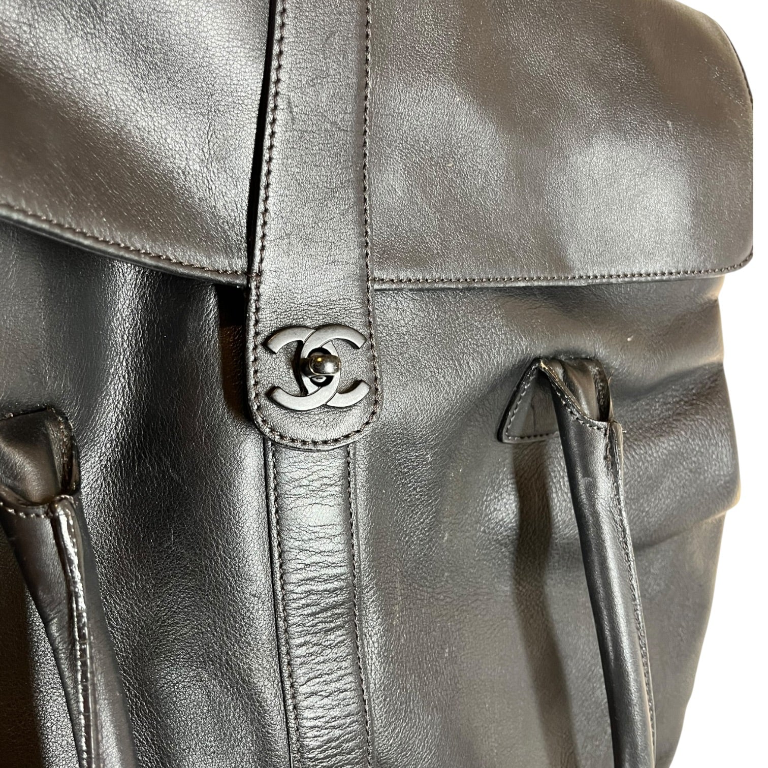 CHANEL/Tote Bag/Leather/BLK/CC TURNLOCK FLAP TOTE view 5