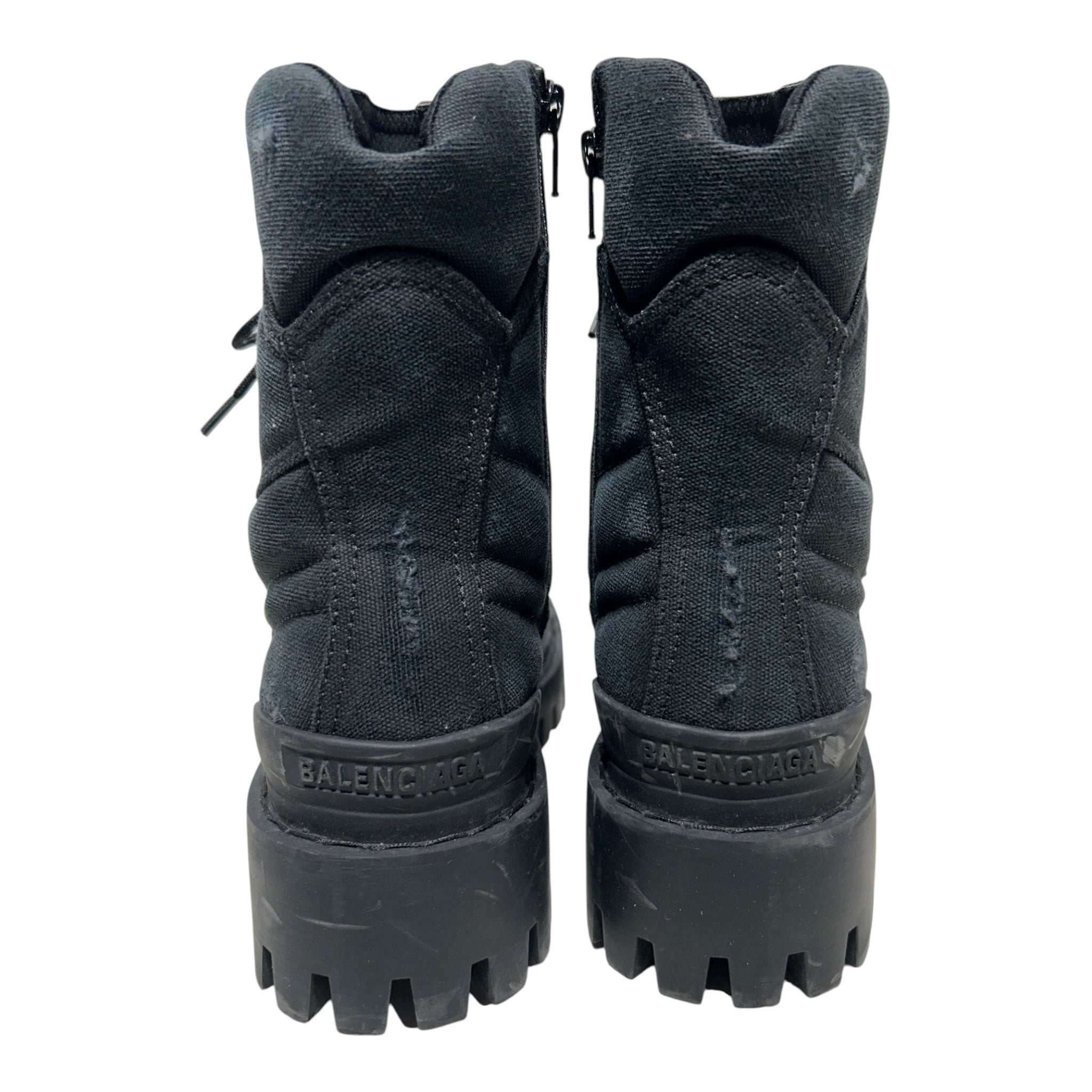 BALENCIAGA/Lace Up Boots/EU 39/BLK/STRIKER BOOTS DISTRESS view 5