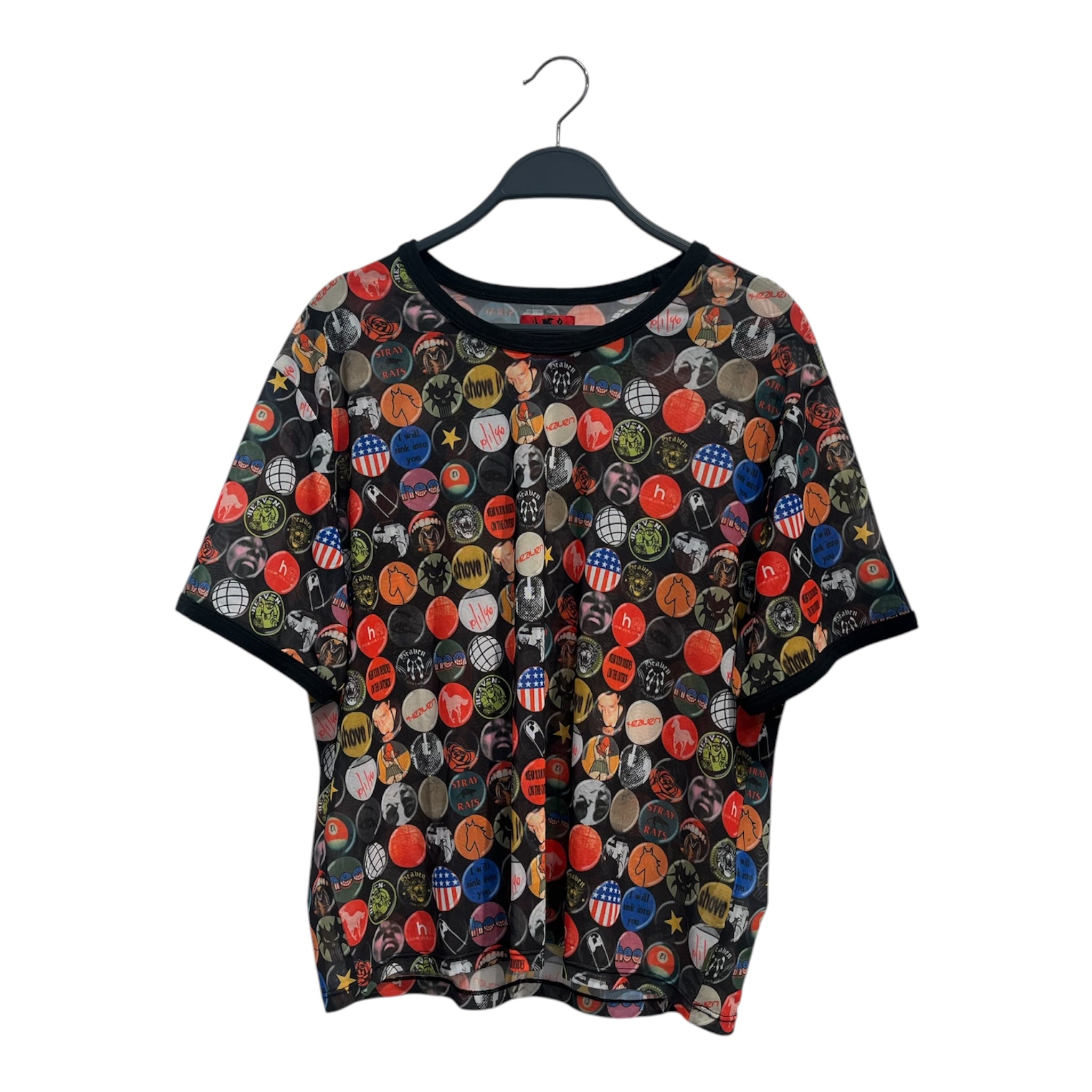 Heaven By Marc Jacobs/STRAY RATS/T-Shirt/XXL/All Over Print/Polyester/BLK/DEFTONES PINS MESH view 1