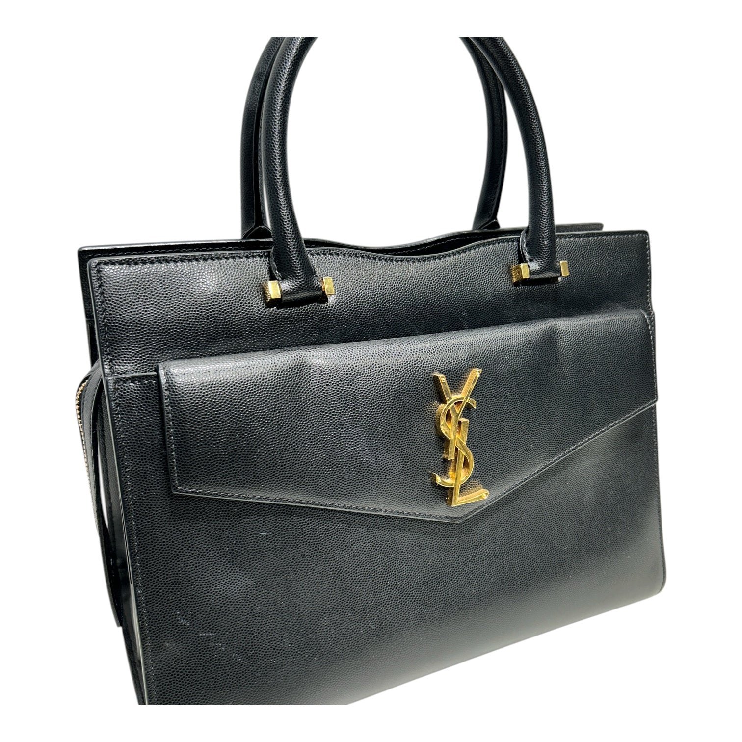 SAINT LAURENT/Hand Bag/Leather/BLK/UPTOWN TOTE GLD HRDWRE view 6