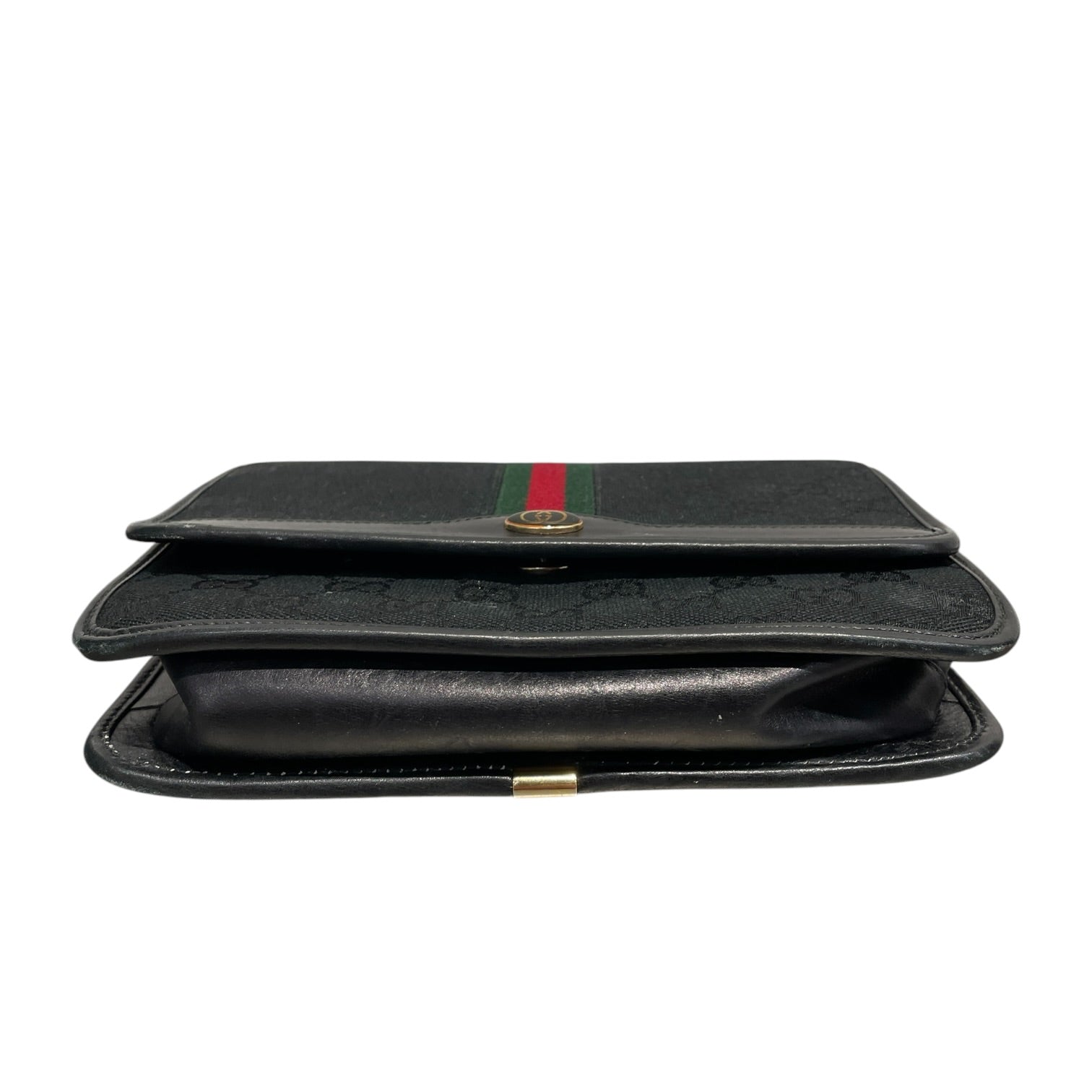 GUCCI/Cross Body Bag/Leather/BLK/Web Sherry Line Crossbody view 5