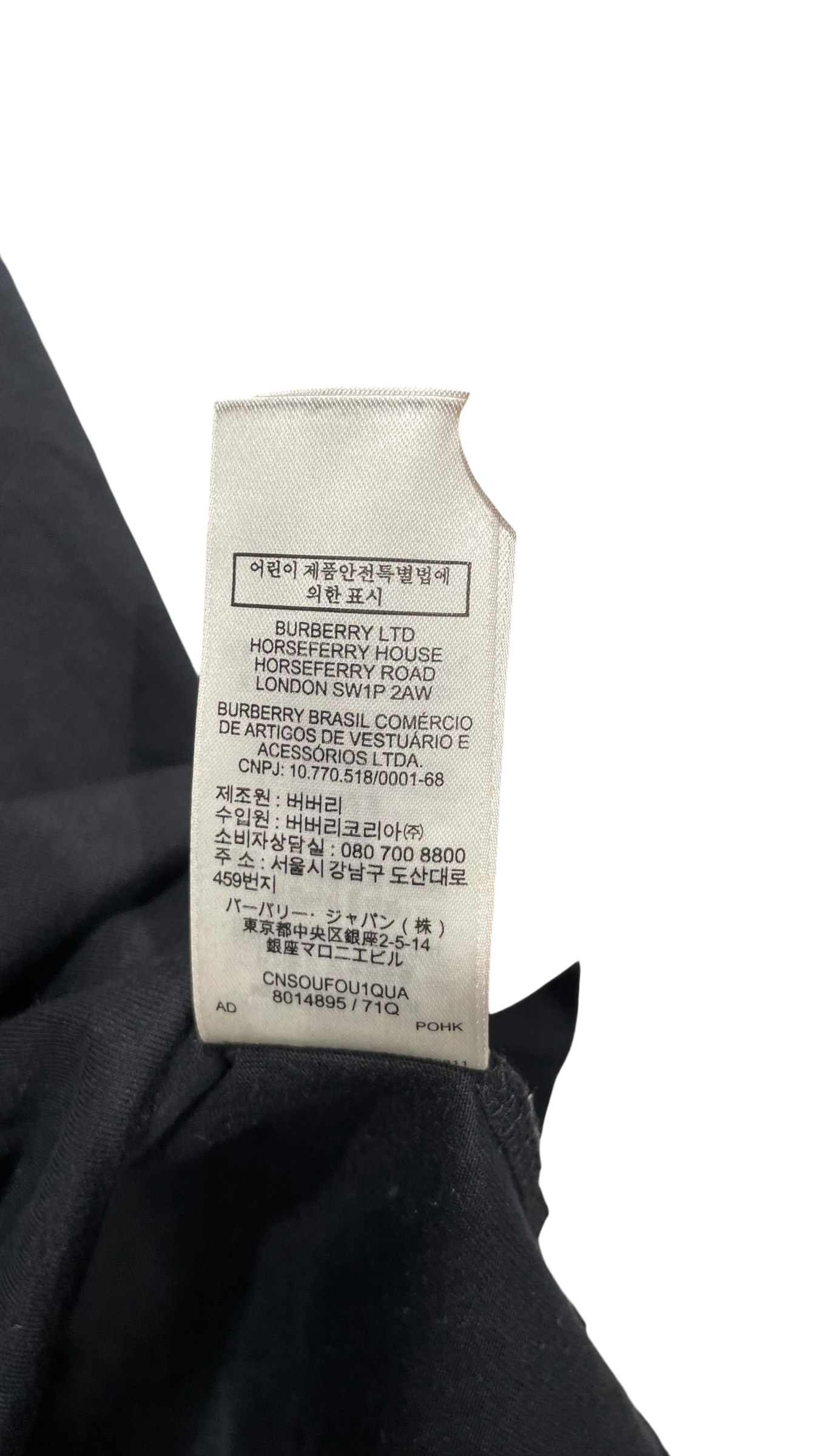 BURBERRY LONDON/T-Shirt/XXS/Plaid/Cotton/BLK/PLAID SLEEVES view 6