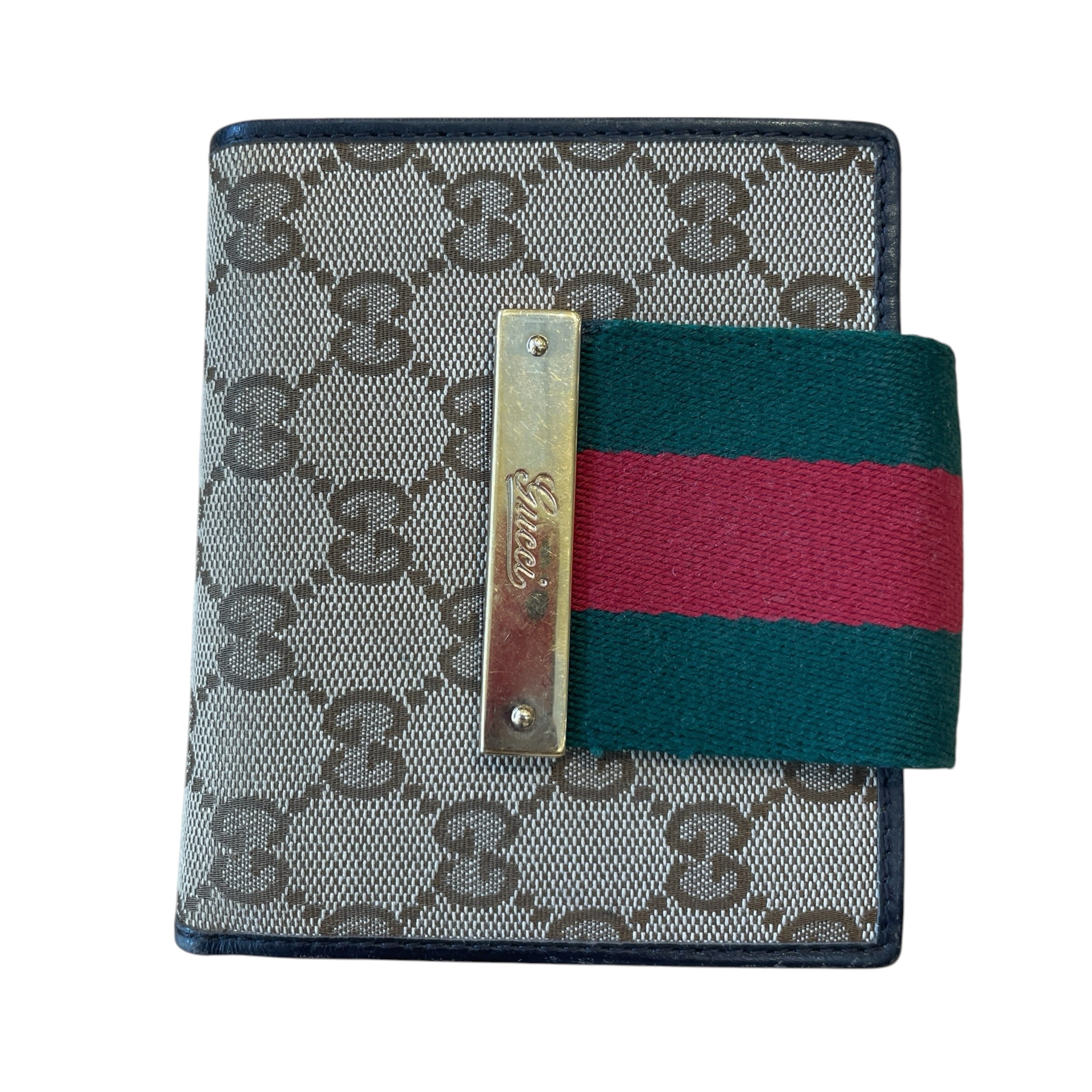 GUCCI/Bifold Wallet/Monogram/Leather/CML/L's/CANVAS / REDGREENFLAP view 1