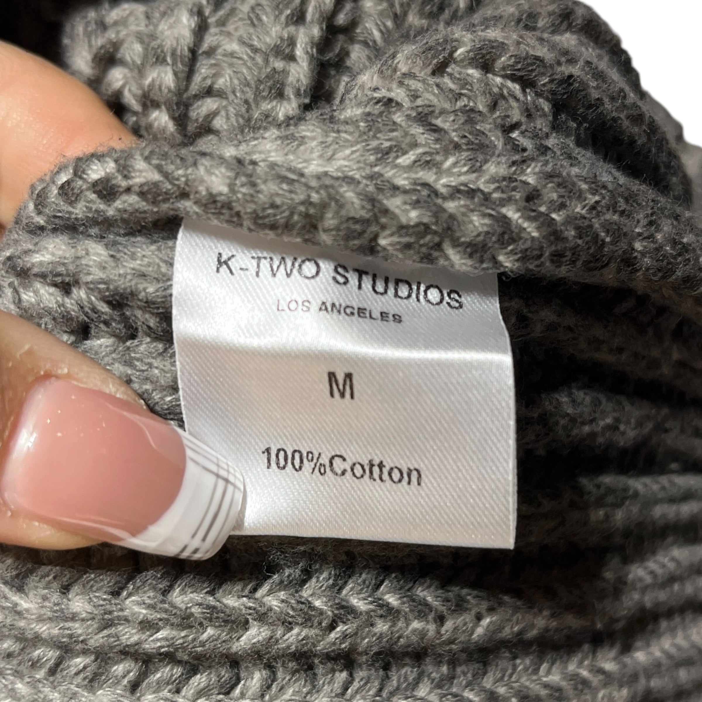 K-TWO STUDIOS/Sweater/M/Cotton/GRY/Washed Grey Knit Open Holes view 4