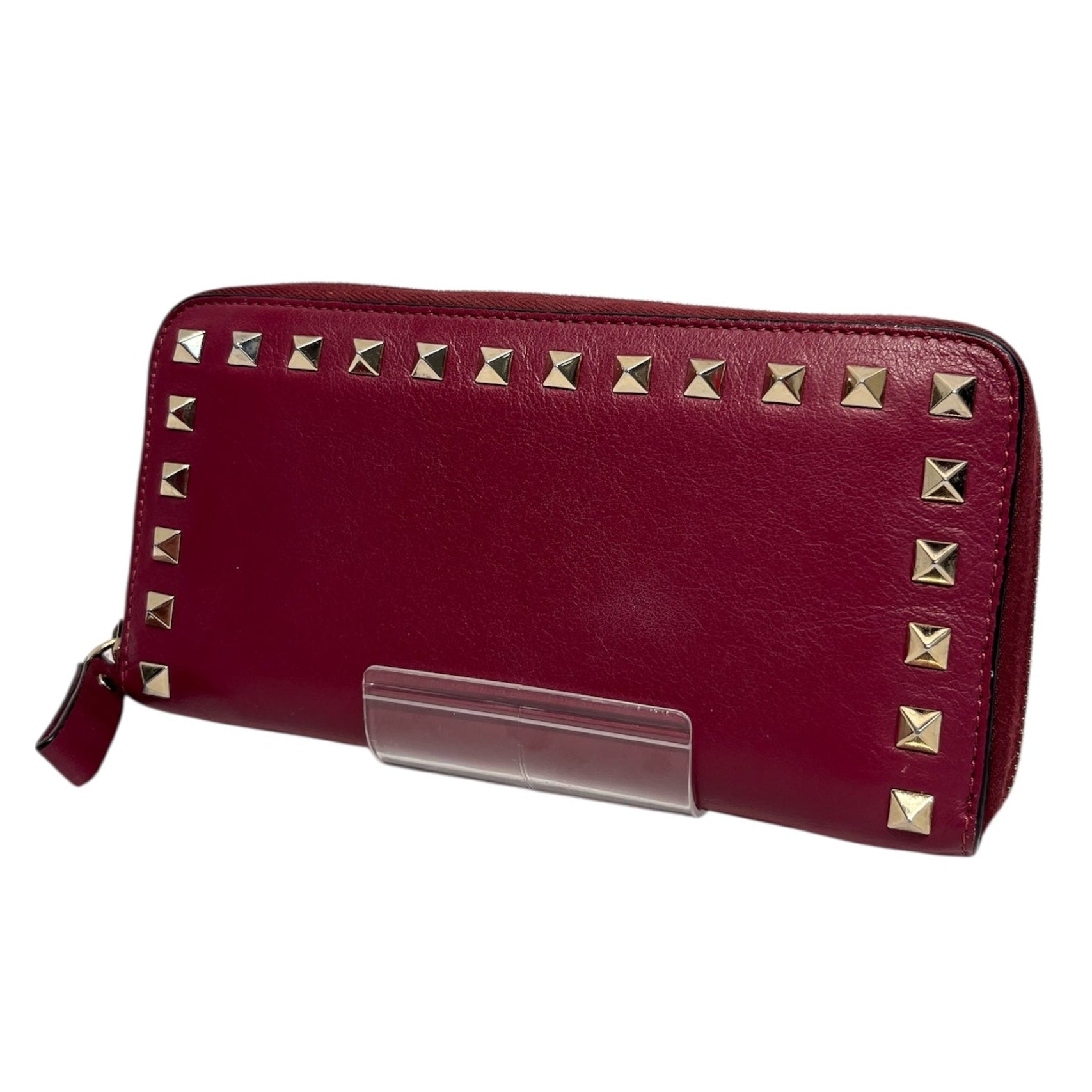 VALENTINO GARAVANI/Long Wallet/Leather/PNK/ROCK STUD Magenta Long Wallet view 2