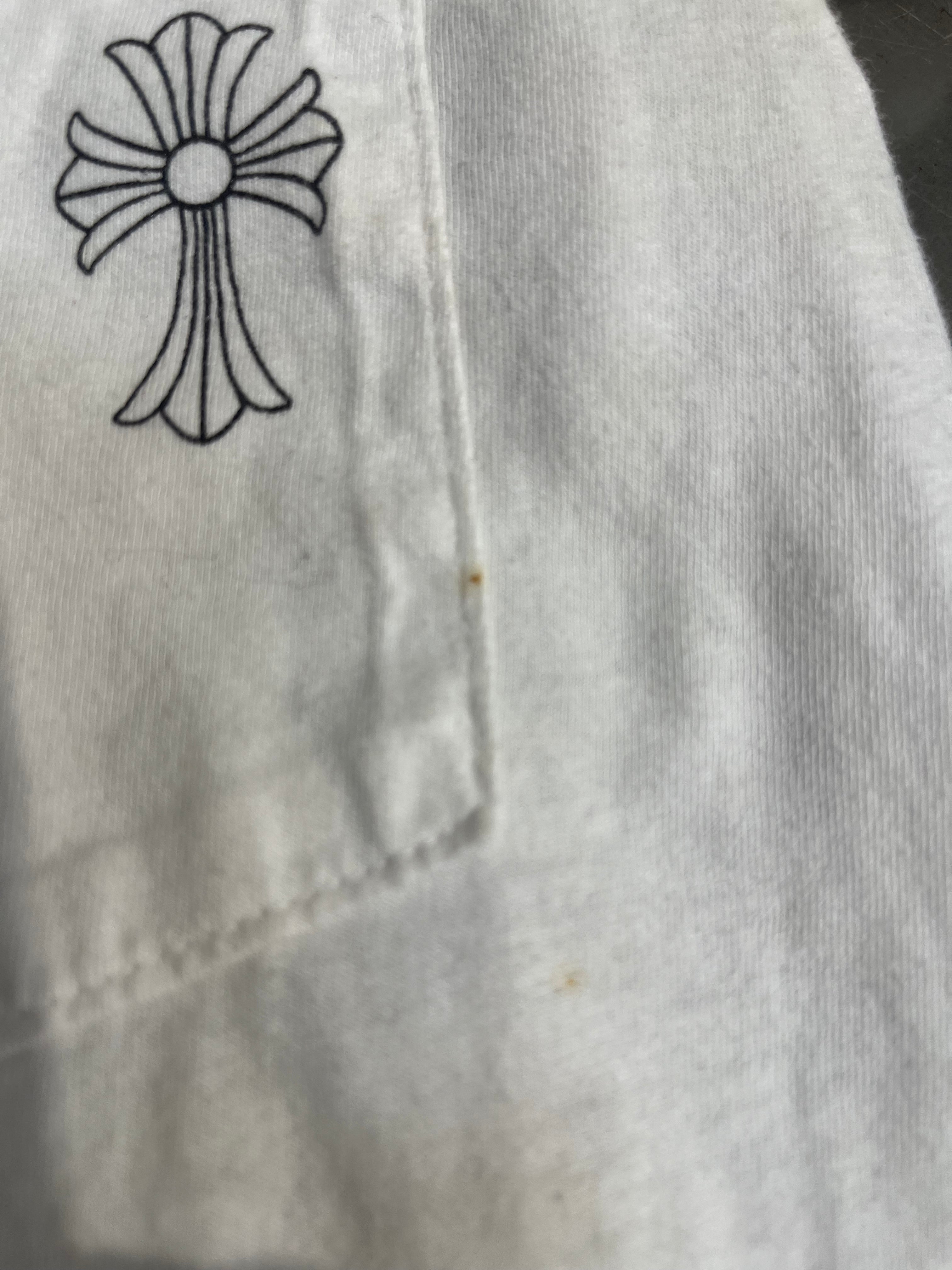 CHROME HEARTS/T-Shirt/S/Cotton/WHT/neck logo view 6