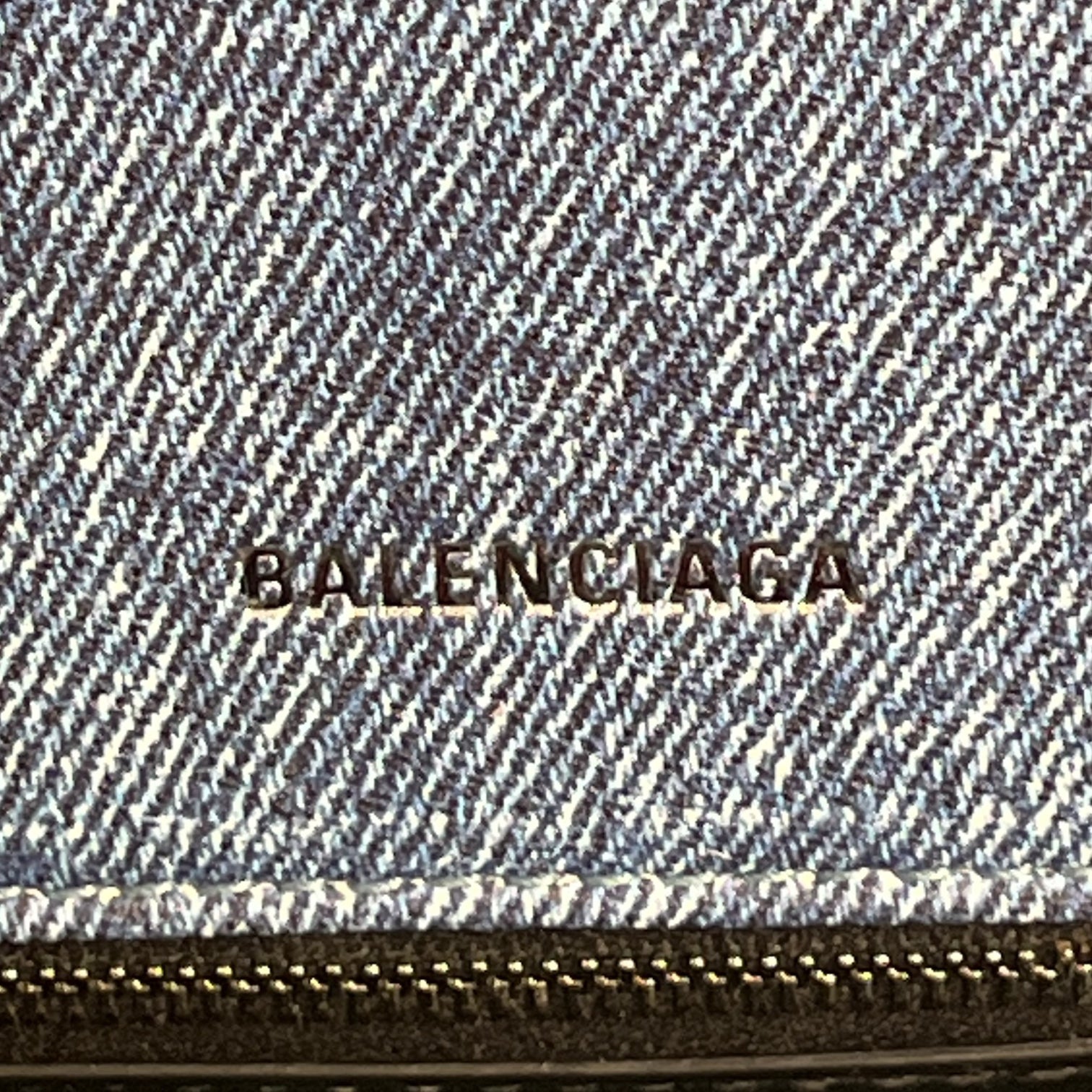 BALENCIAGA/Clutch Bag/Denim/BLU/HOURGLASS SMALL TOP BAG view 4