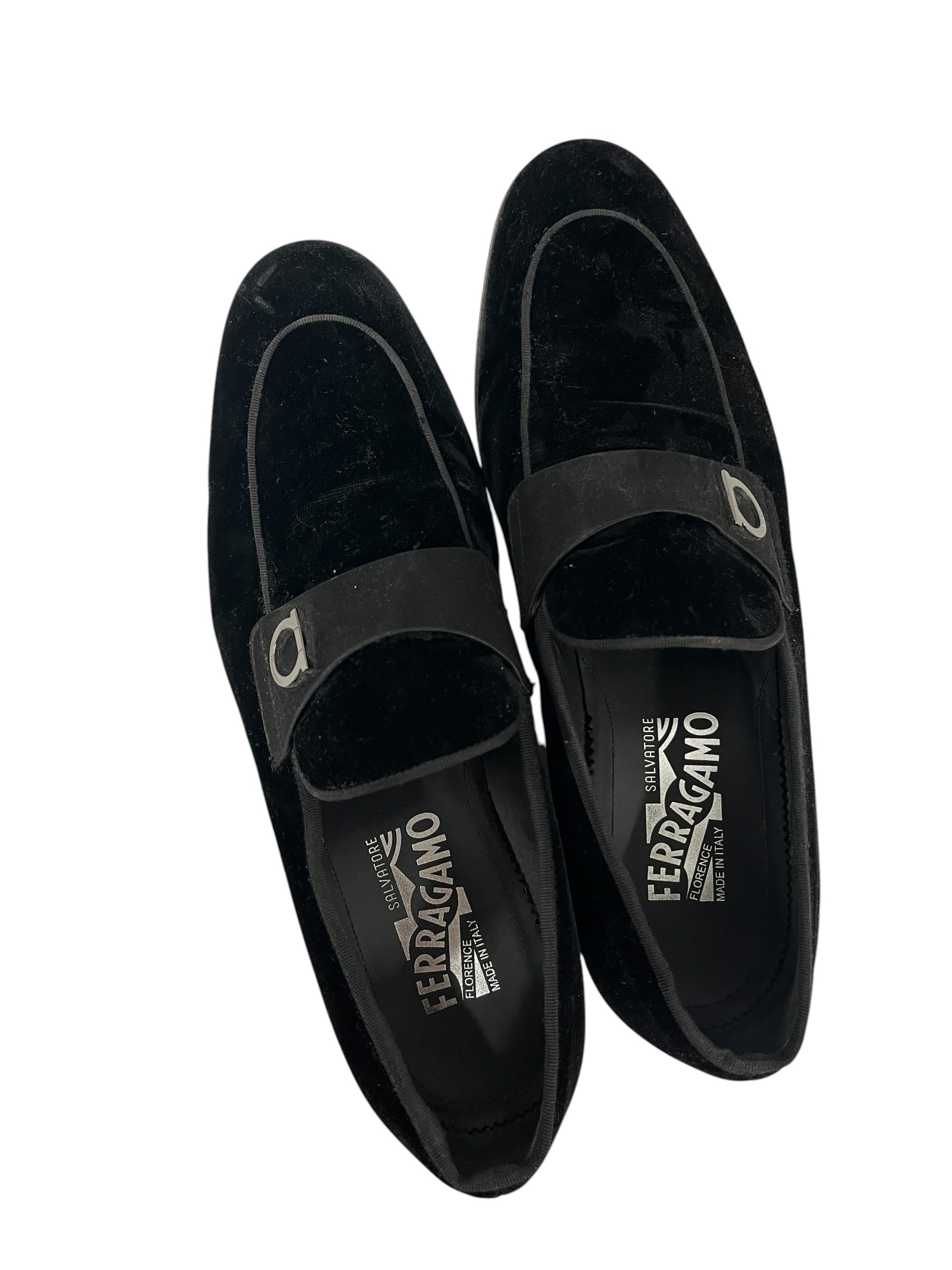 Salvatore Ferragamo/Dress Shoes/US 7.5/Velour/BLK/ view 3