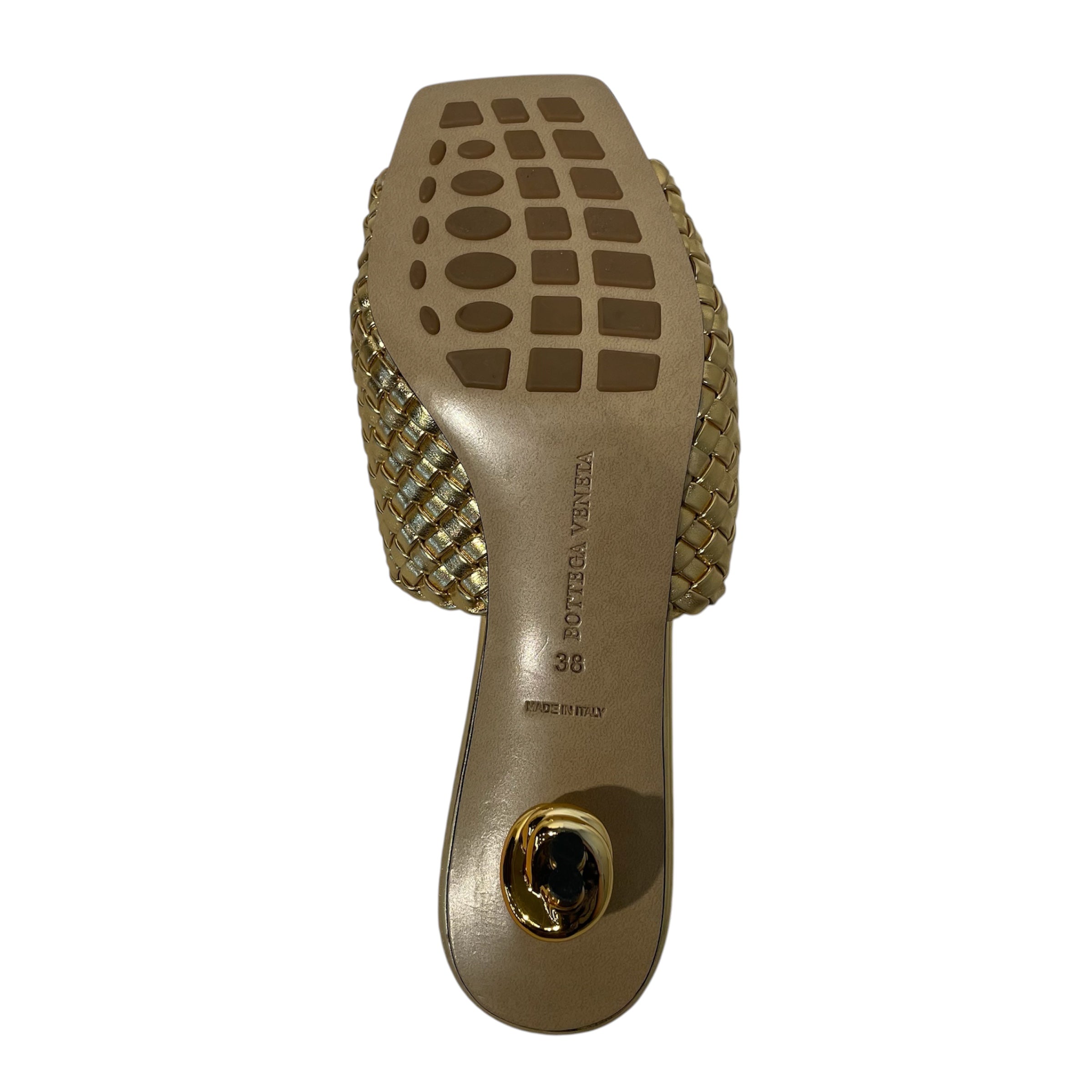 BOTTEGA VENETA/Heels/EU 38/Nylon/GLD/BOTTEGA GOLD KNOT HEEL view 4