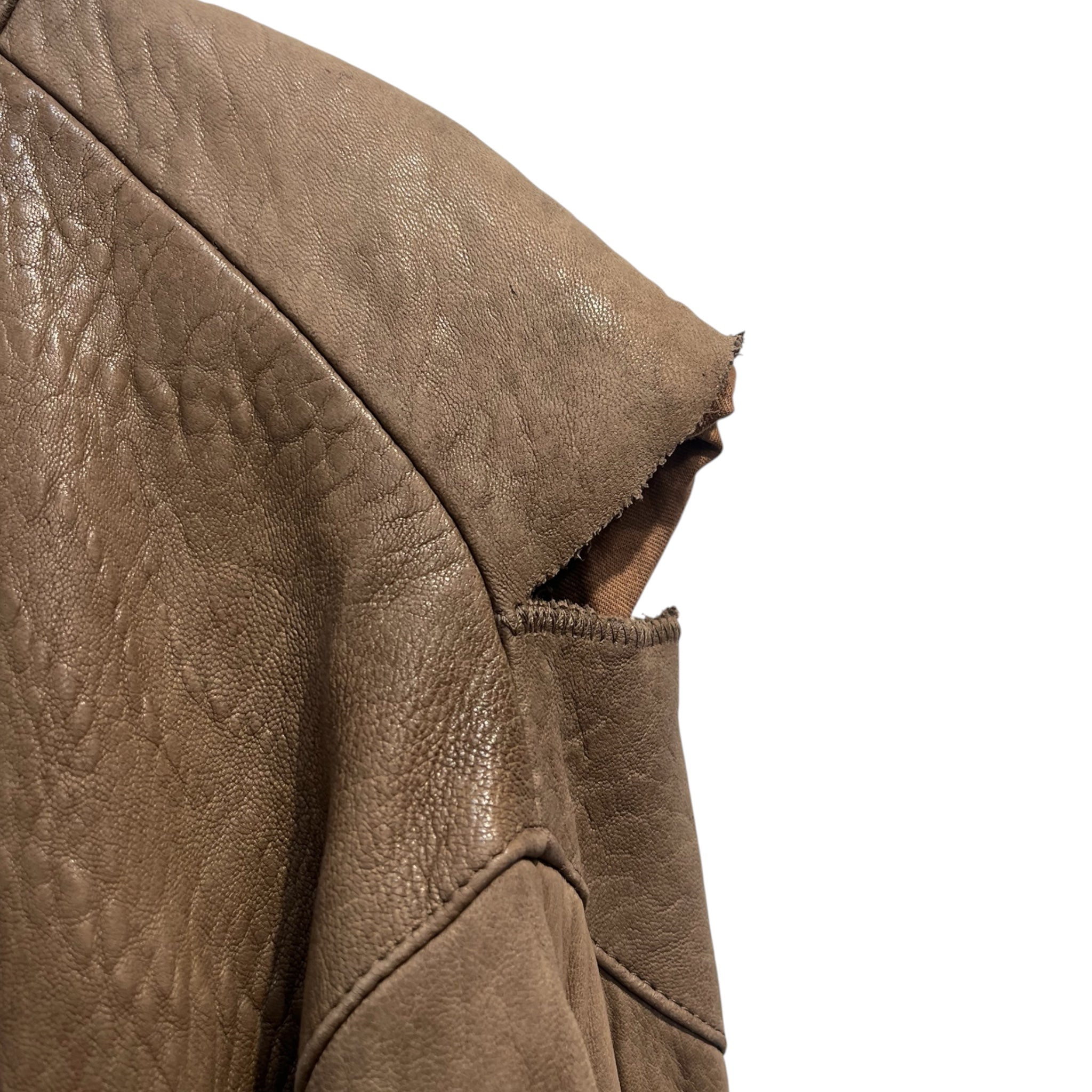 ISSEY MIYAKE/Leather Jkt/Leather/BRW/bck sinch/ vintage/ lamb view 4