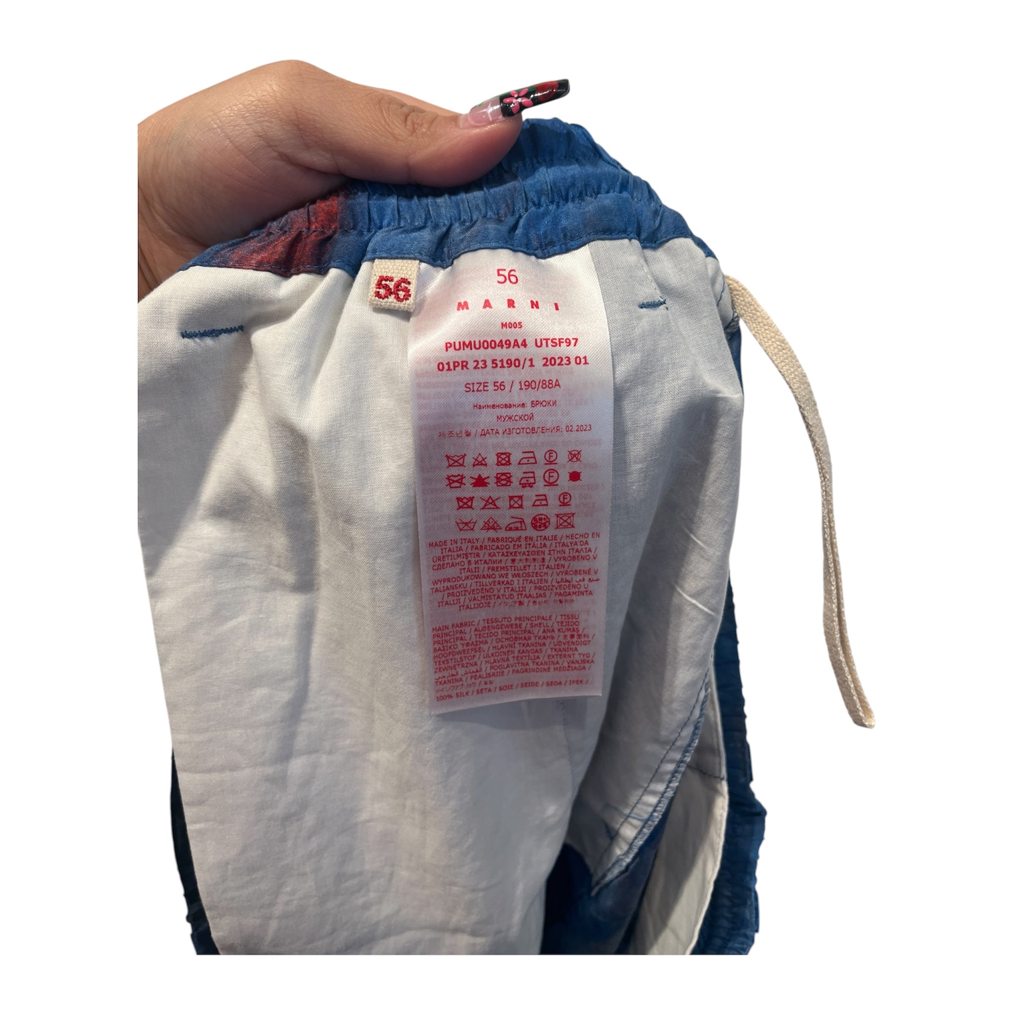 MARNI/Shorts/59/Silk/BLU/All Over Print/starry/ view 4