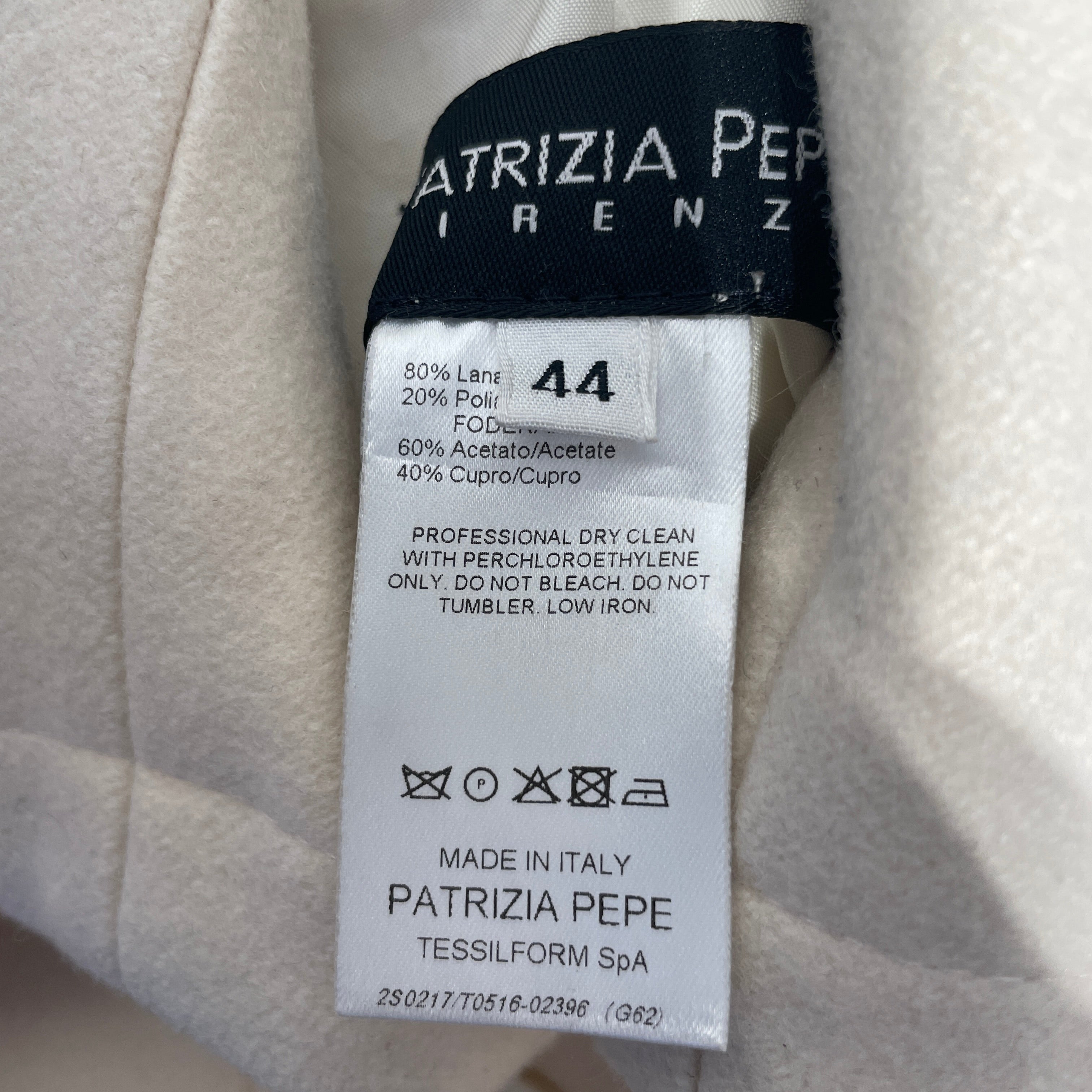 PATRIZIA PEPE/Coat/44/Floral Pattern/Wool/CRM/DOUBLE BREASTED W/ EMBROIDERY view 3
