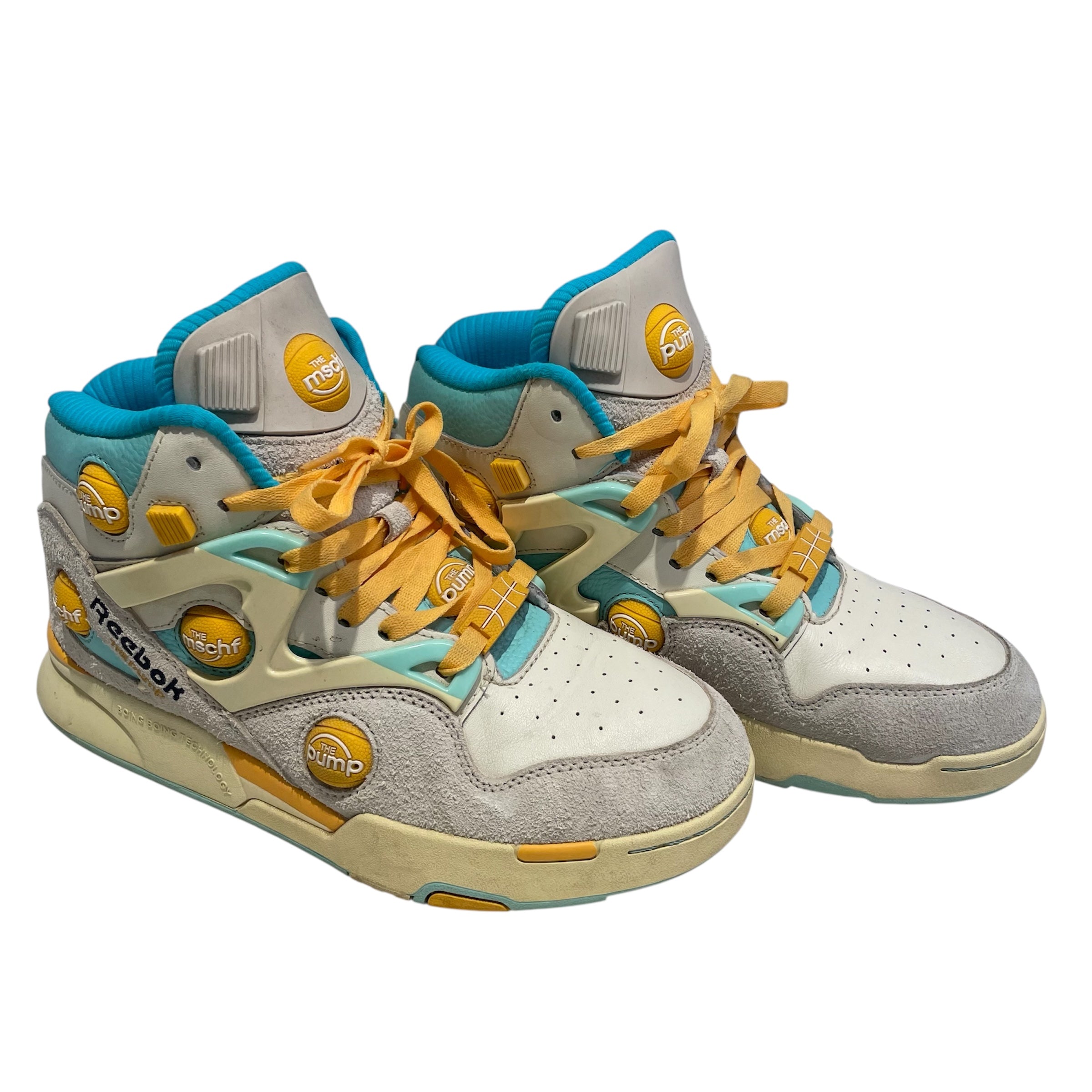 MSCHF/Reebok/Hi-Sneakers/US 7/MLT/pumps omni zone/aqua/wht/yllw view 1