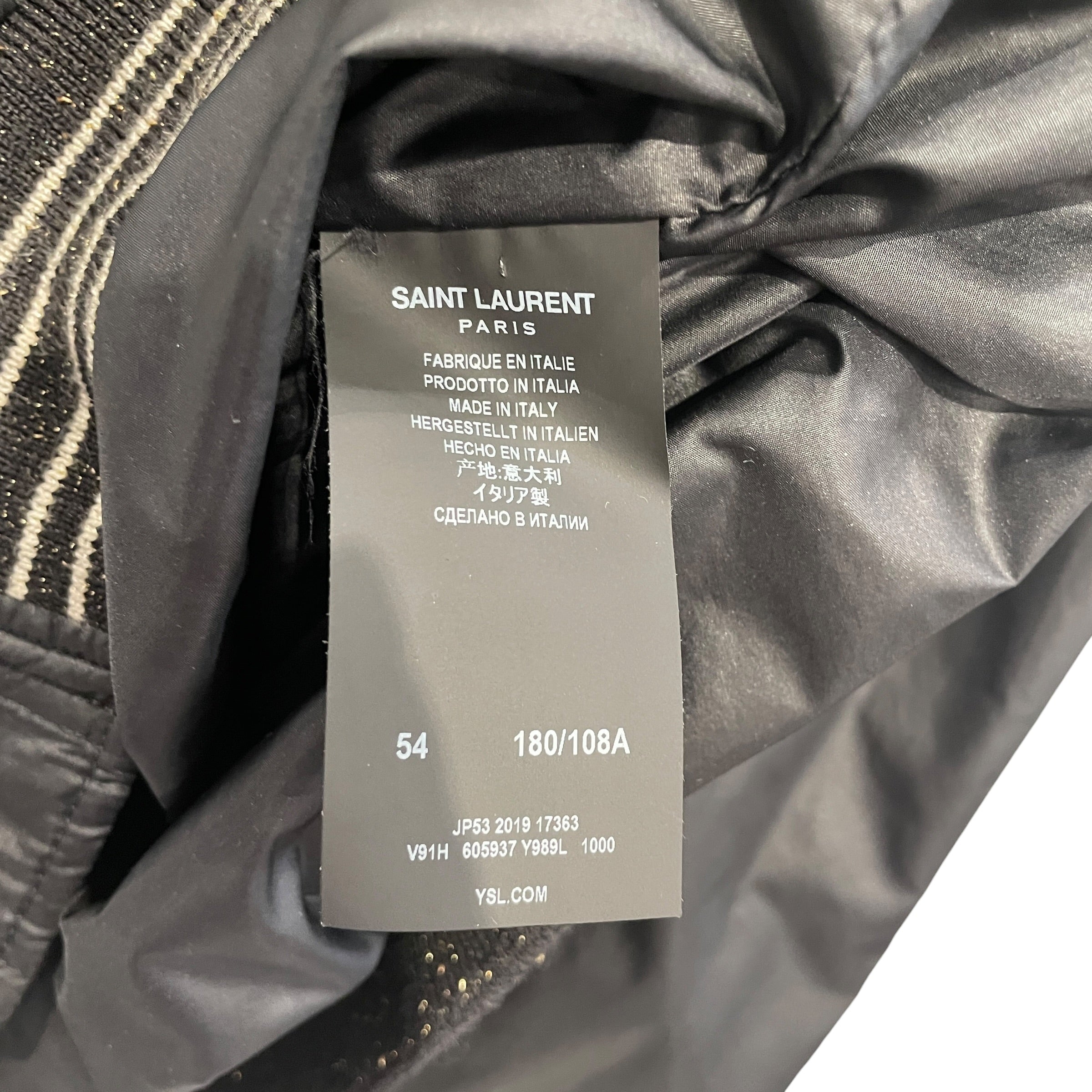 SAINT LAURENT/Windbreaker/54/Nylon/BLK/GLITTER WAIST BAND JACKET view 4