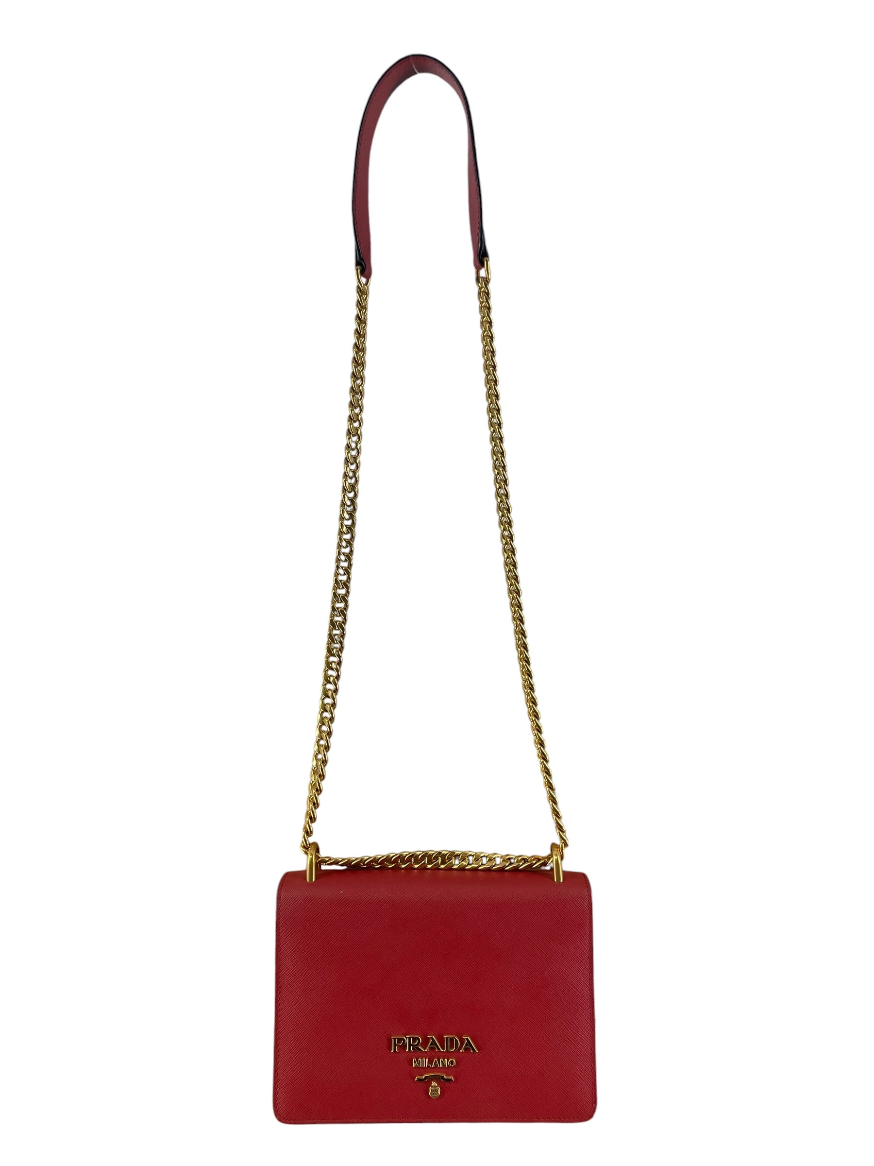 PRADA/Cross Body Bag/Leather/BRD/SAFFIANO VERNICE SHOULDER BAG view 1