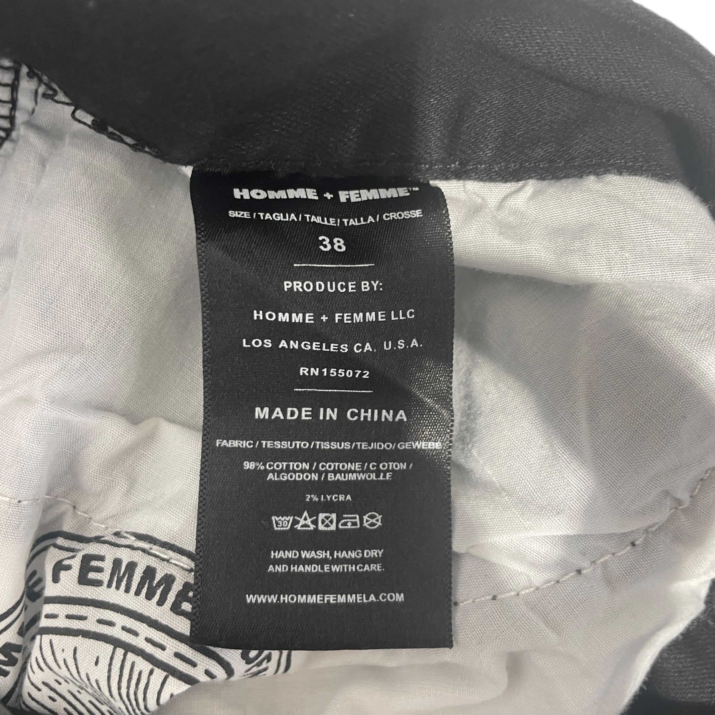 HOMME + FEMME/Skinny Pants/38/Cotton/BLK/ view 3