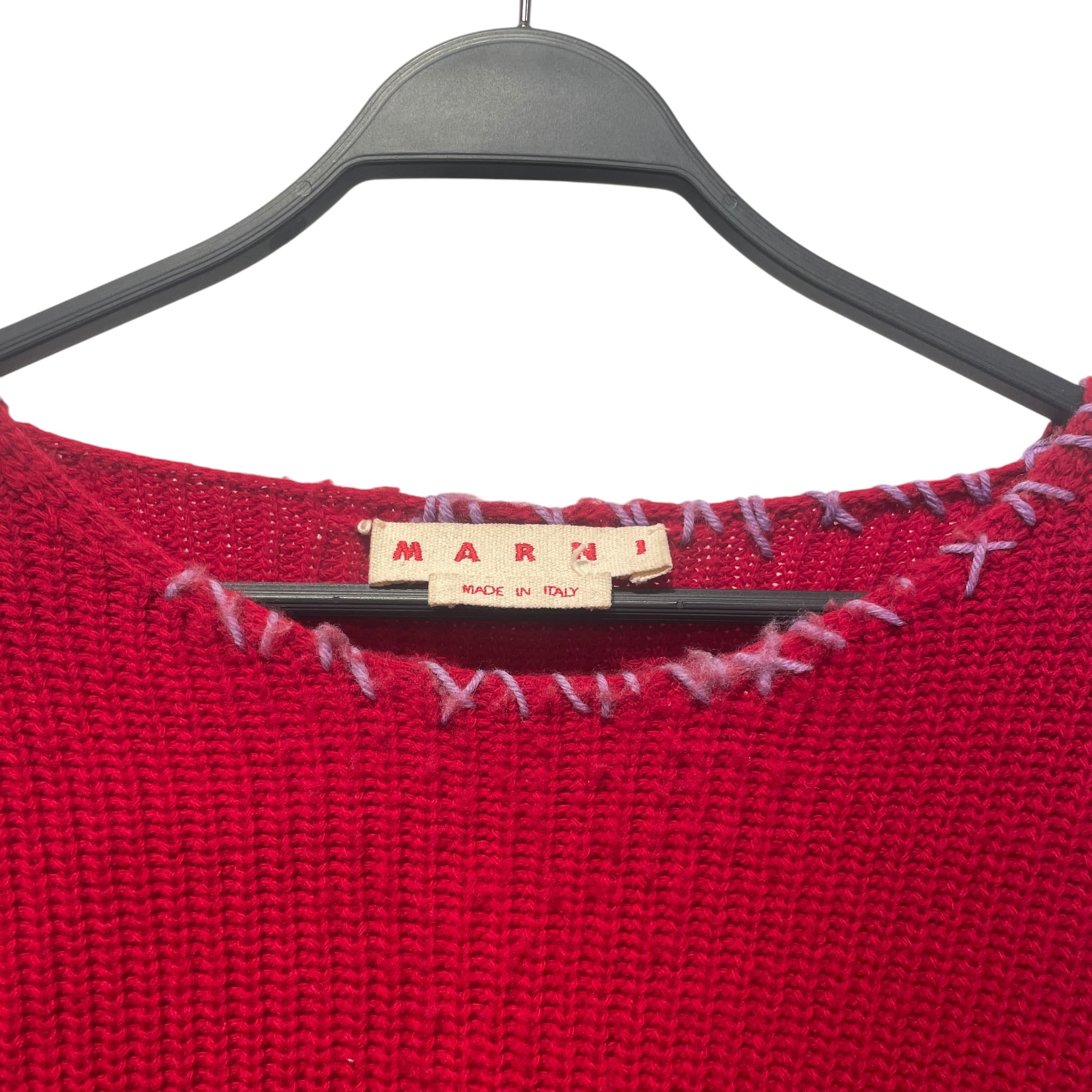 MARNI/Sweater/42/Wool/RED/Virgin Wool Scoop Pullover view 3