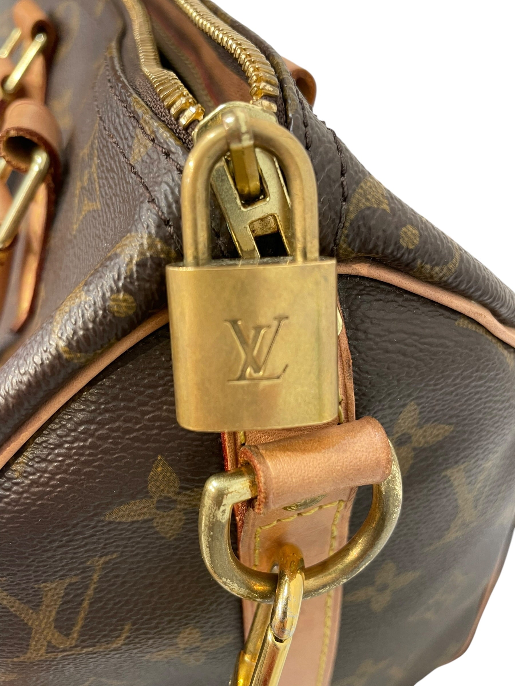 LOUIS VUITTON/Cross Body Bag/Monogram/Leather/BRW/speedy 25 bandouliere view 5