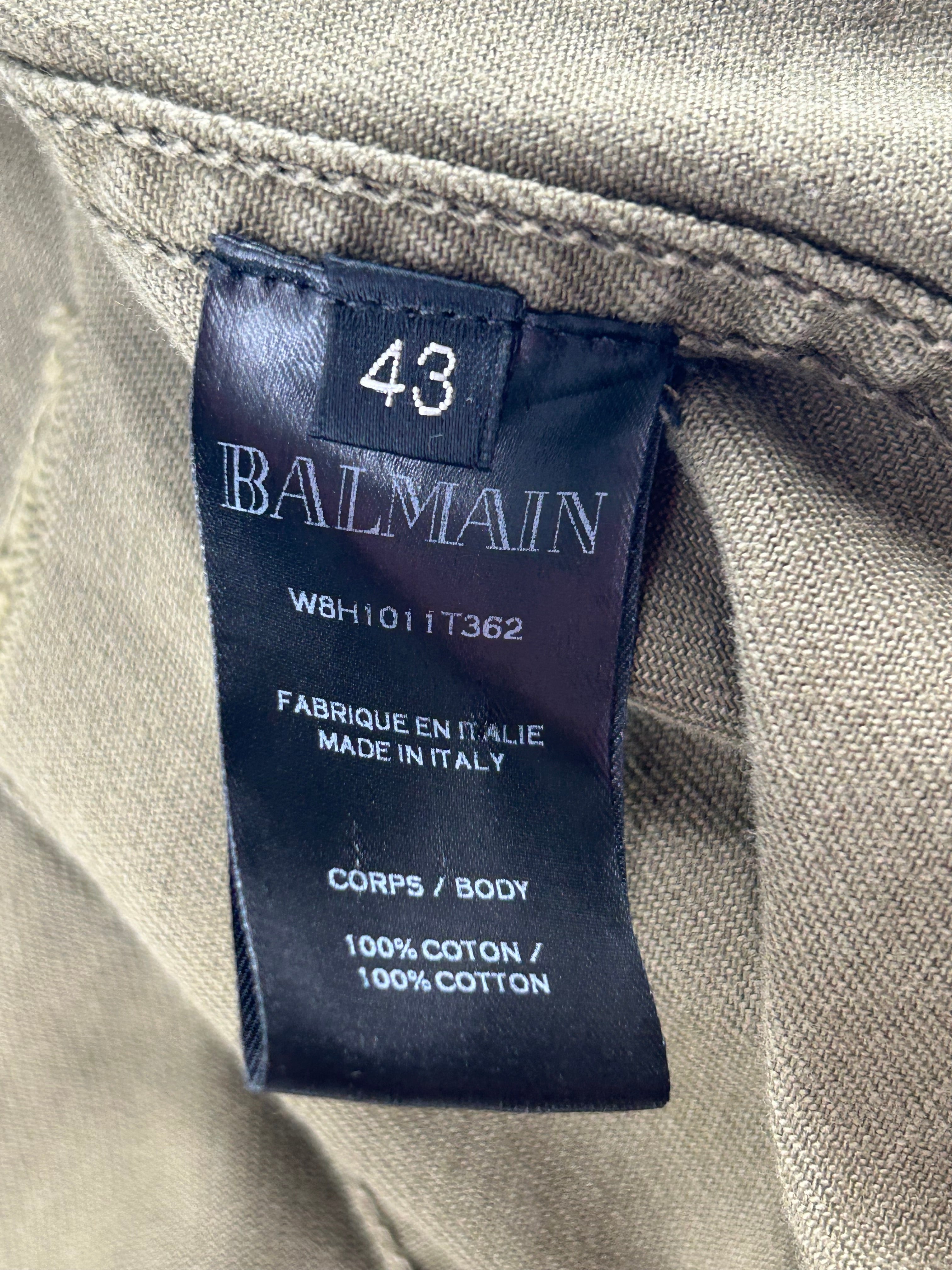 BALMAIN/Denim Jkt/43/Cotton/KHK/mandarin collar view 3