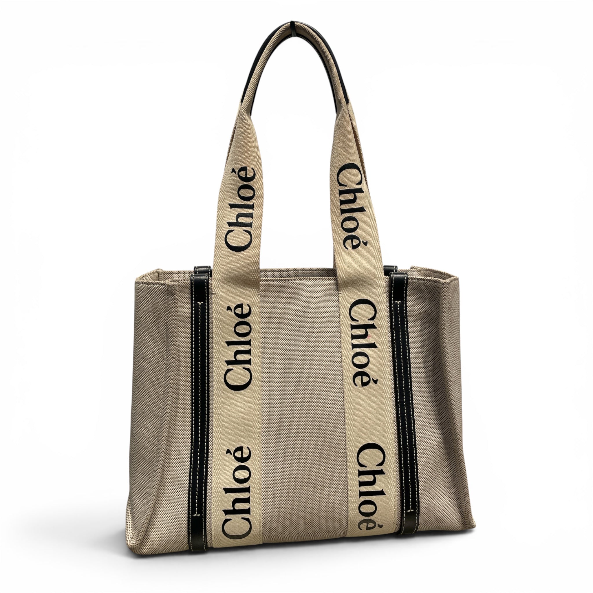 Chloe/Bag/CRM/WOODY LINEN TOTE view 2