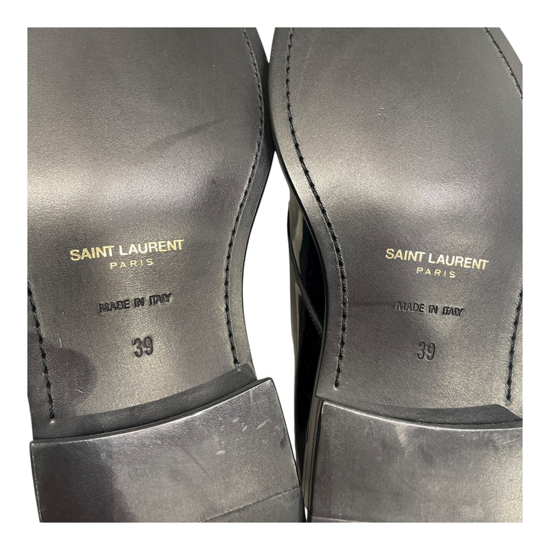 SAINT LAURENT/Dress Shoes/EU 39/Leather/BLK/PATENT ANKLE BOOT