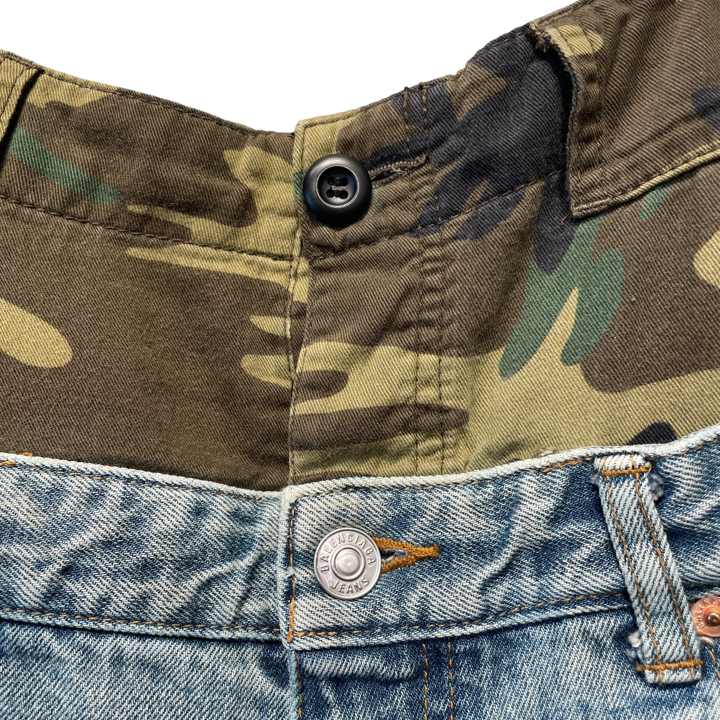 BALENCIAGA/Pants/S/Denim/BLU/CAMO DOUBLE WAIST view 3