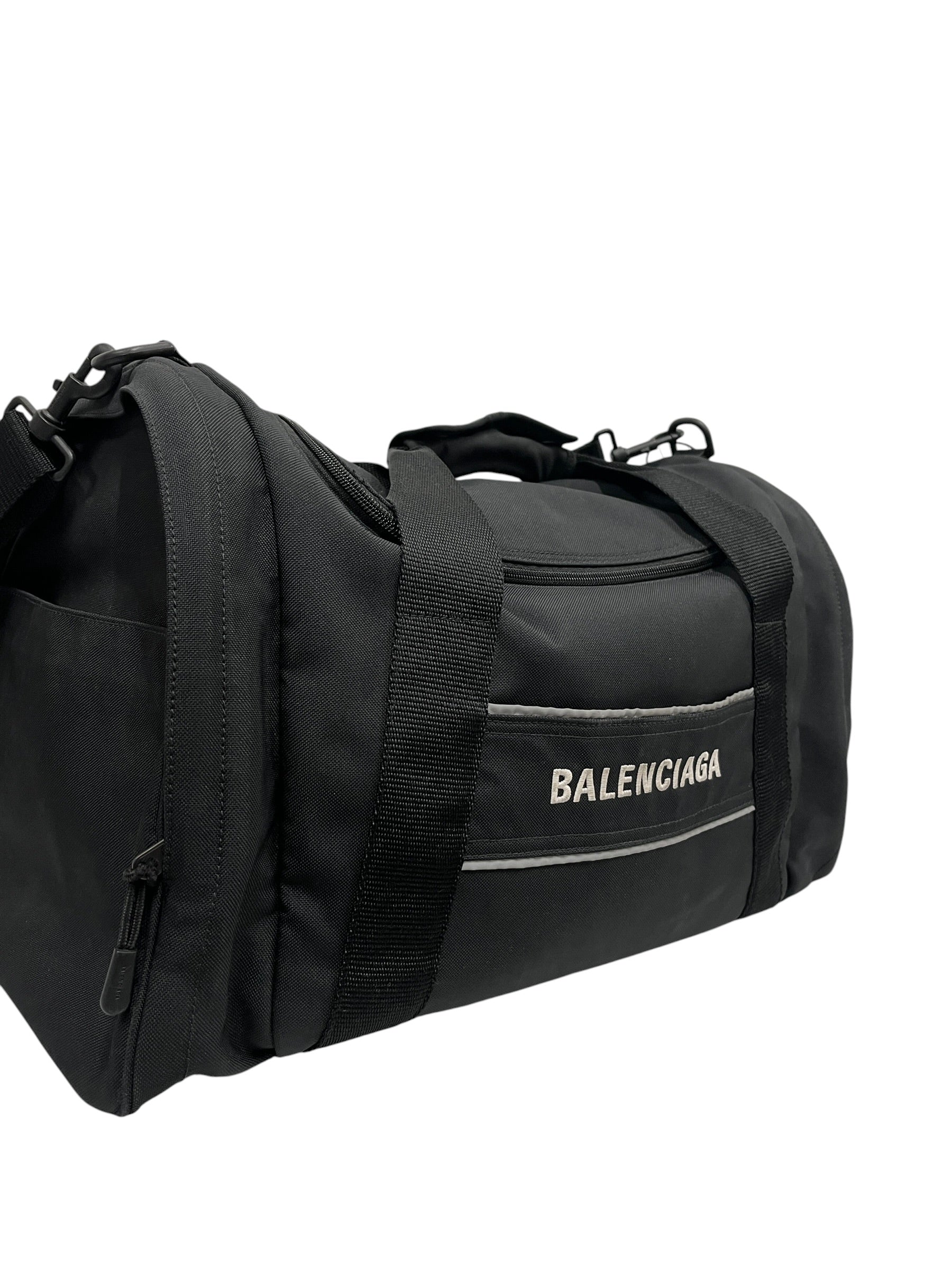 BALENCIAGA/Bag/Nylon/BLK/canvas sport gym duffle view 6