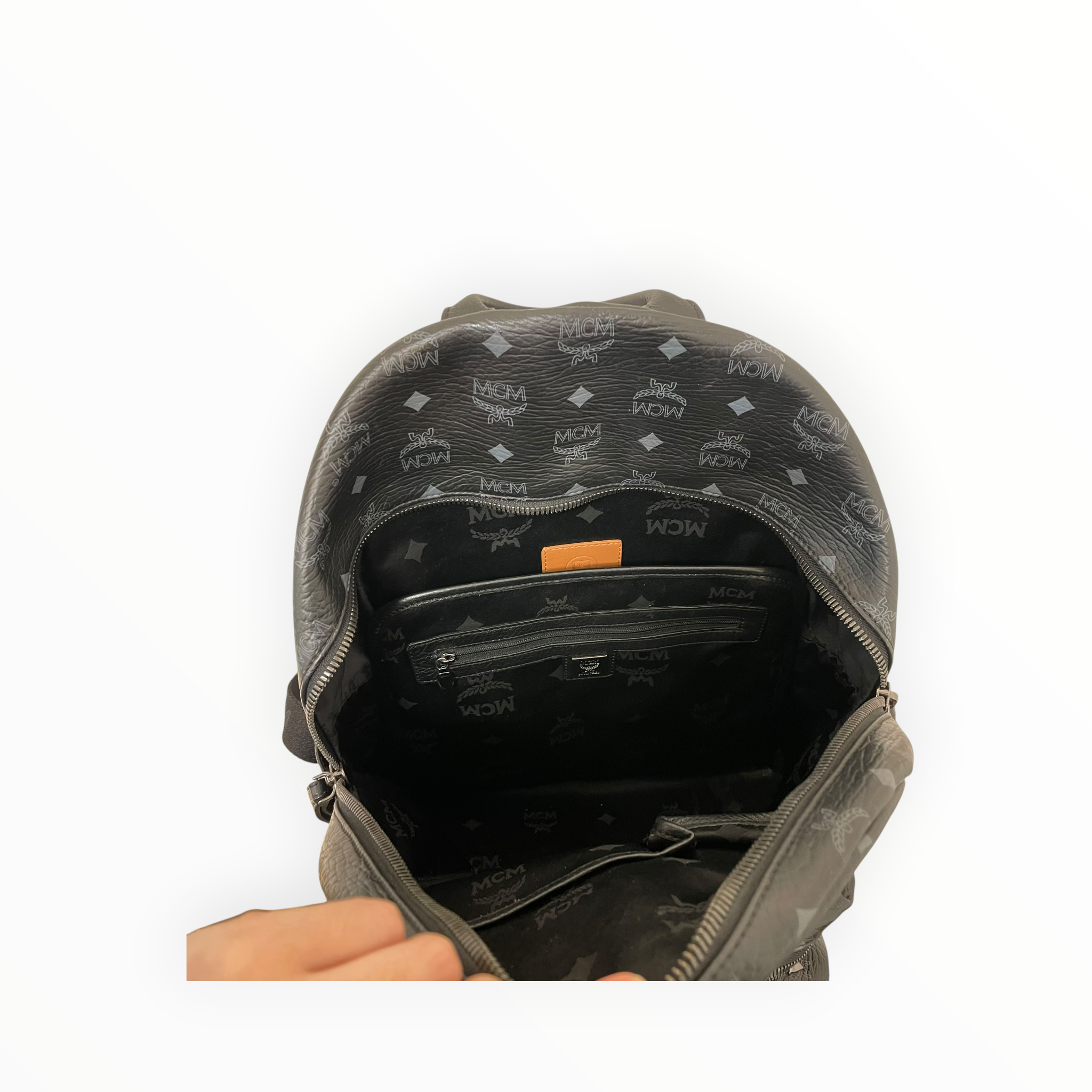MCM/Backpack/Monogram/Leather/BLK/ view 4