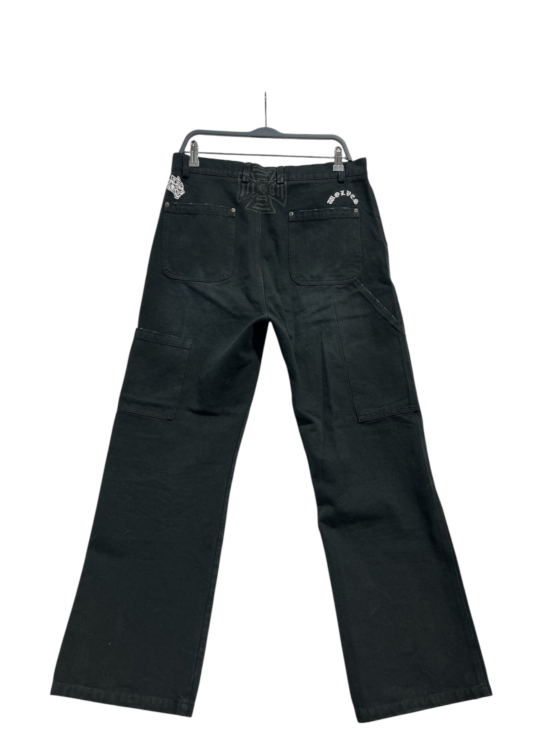 HARLEY DAVIDSON/DARCSPORT/Pants/32/Cotton/BLK/IRON CROSS WOLVES DOUBLE KNEE view 2