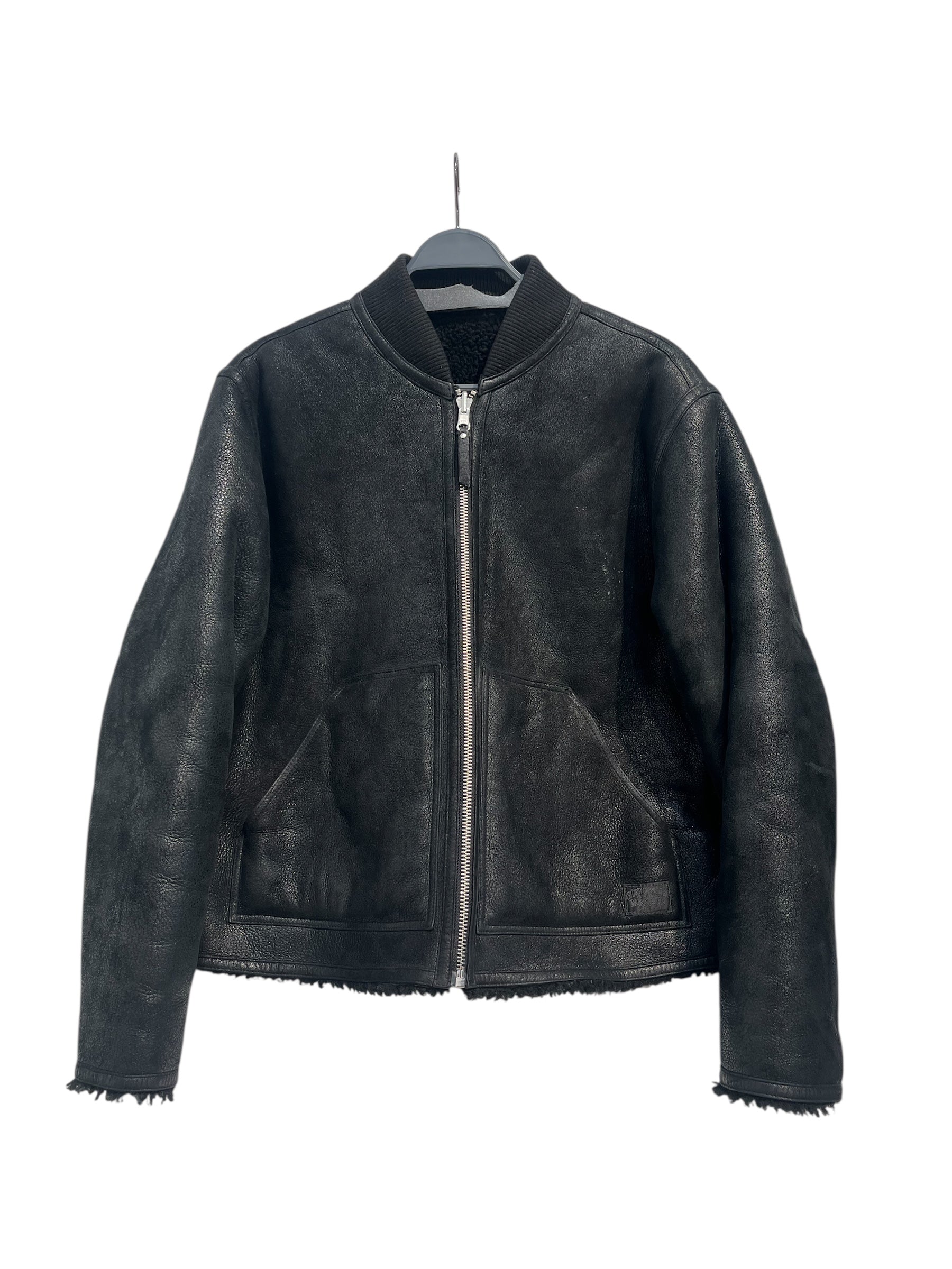 STUSSY/Leather Jkt/M/Leather/BLK/SHEARLING BOMBER view 1