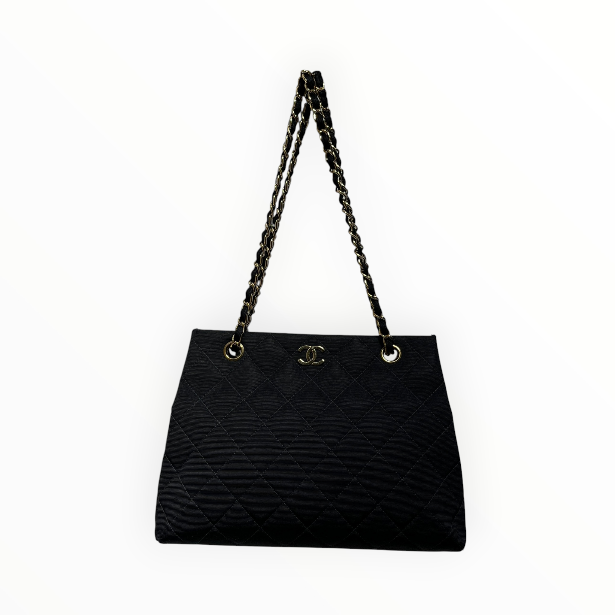 CHANEL/Cross Body Bag/Cotton/BLK/cc canvas tote view 1