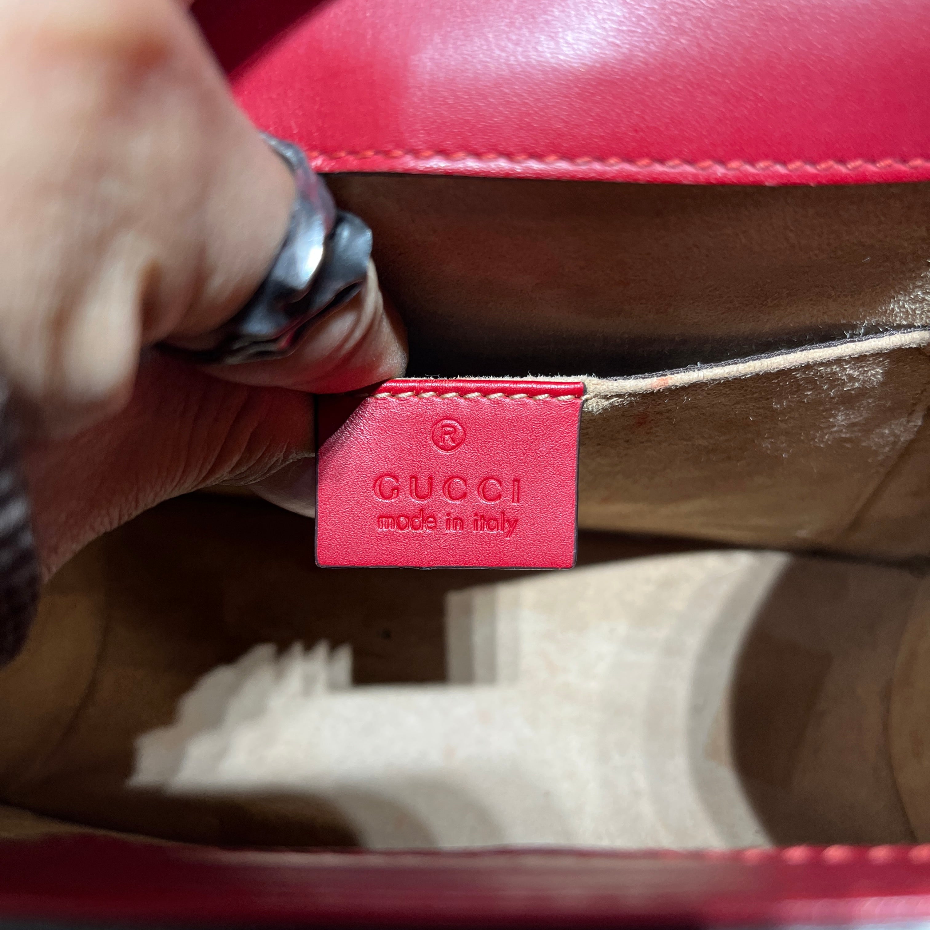 GUCCI/Cross Body Bag/Leather/RED/SYLVIE MINI view 7