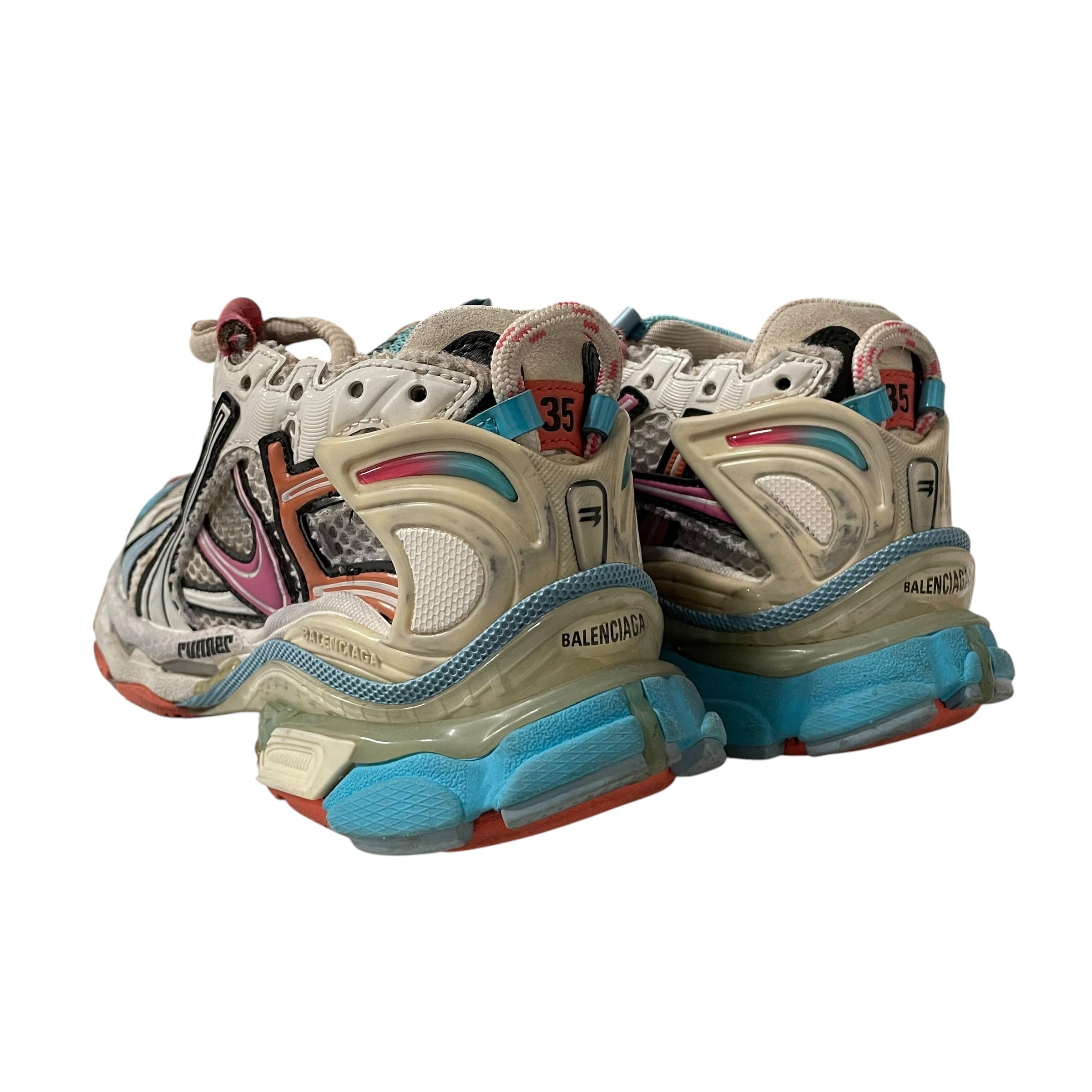 BALENCIAGA/Low-Sneakers/EU 35/MLT/RUNER BLUE/ORANGE SOLE view 2